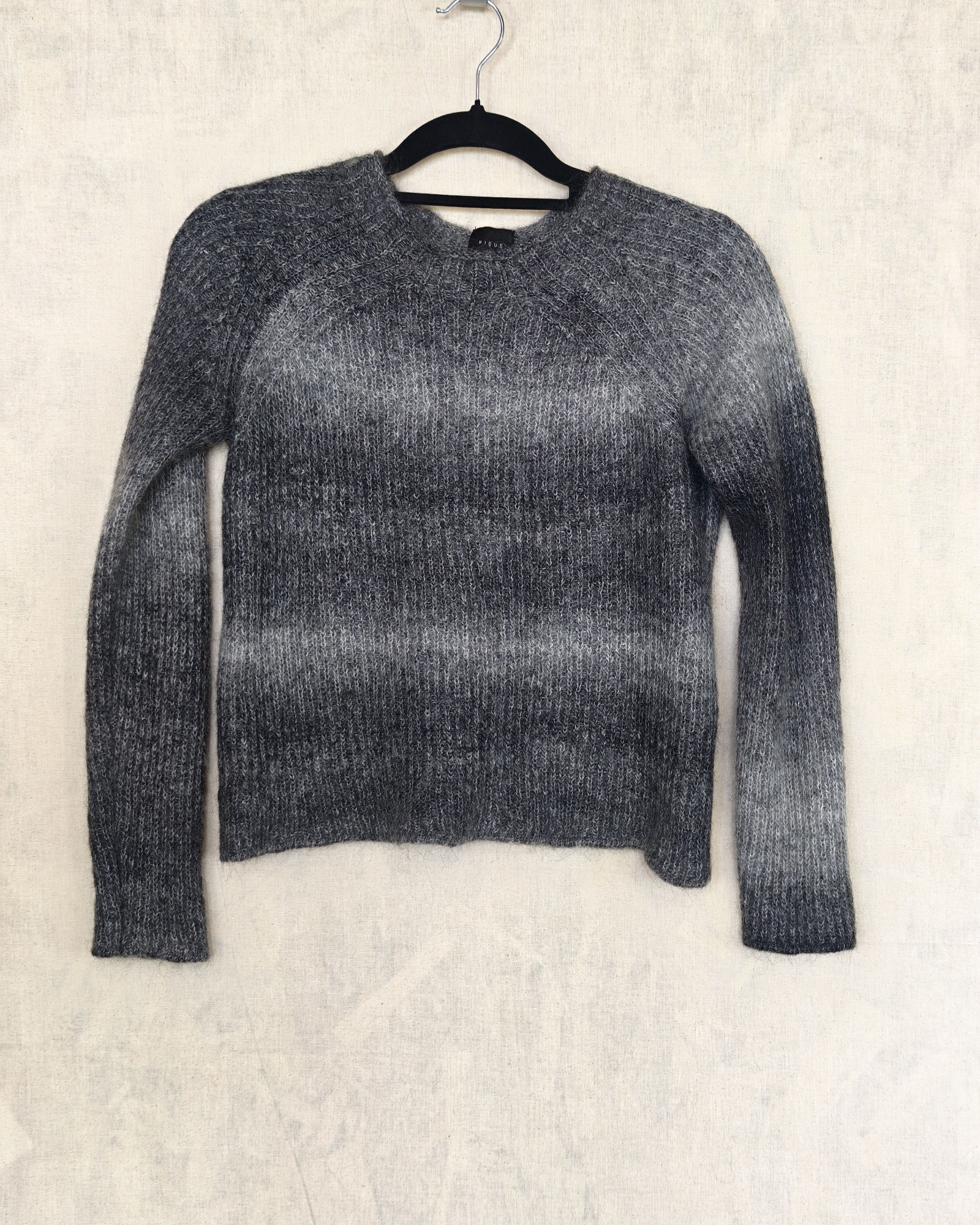 Nique Grey Ombre Mohair Wool Nylon Sweater XS
