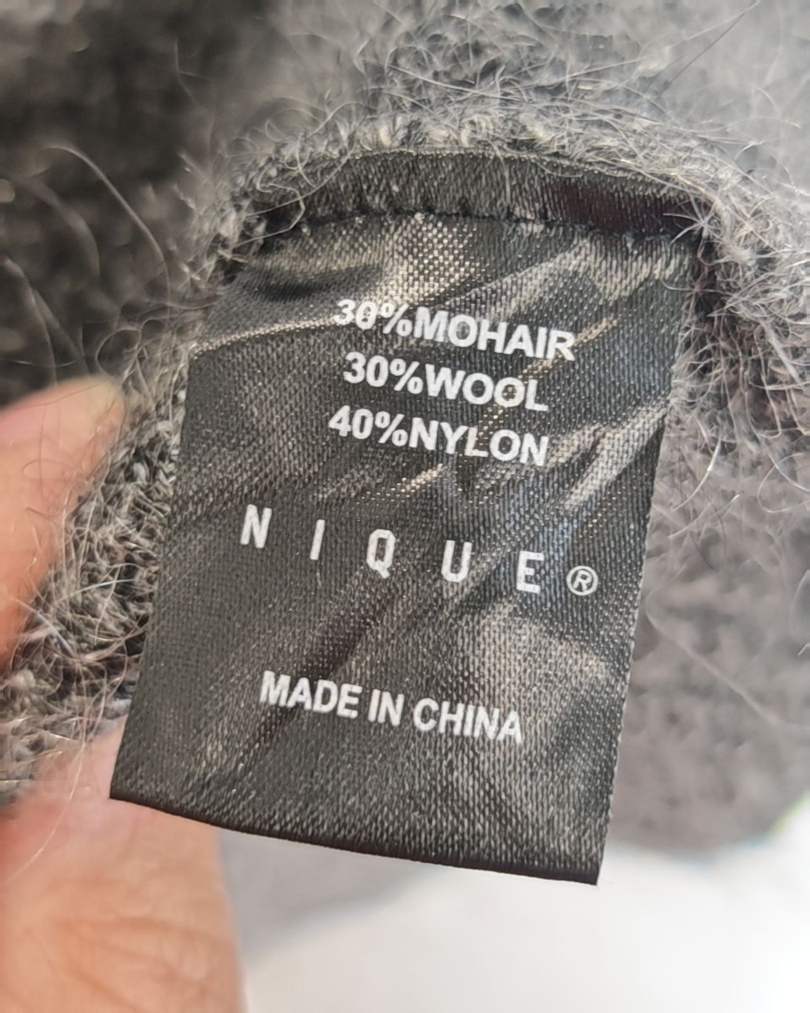 Nique Grey Ombre Mohair Wool Nylon Sweater XS image 4