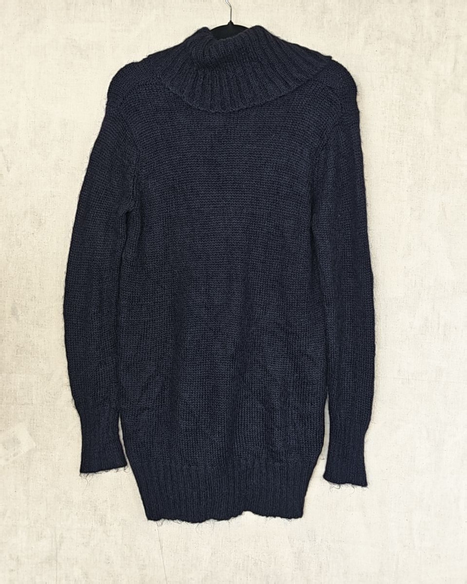 H&M Navy Blue Knitted Turtleneck Sweater Large image 2