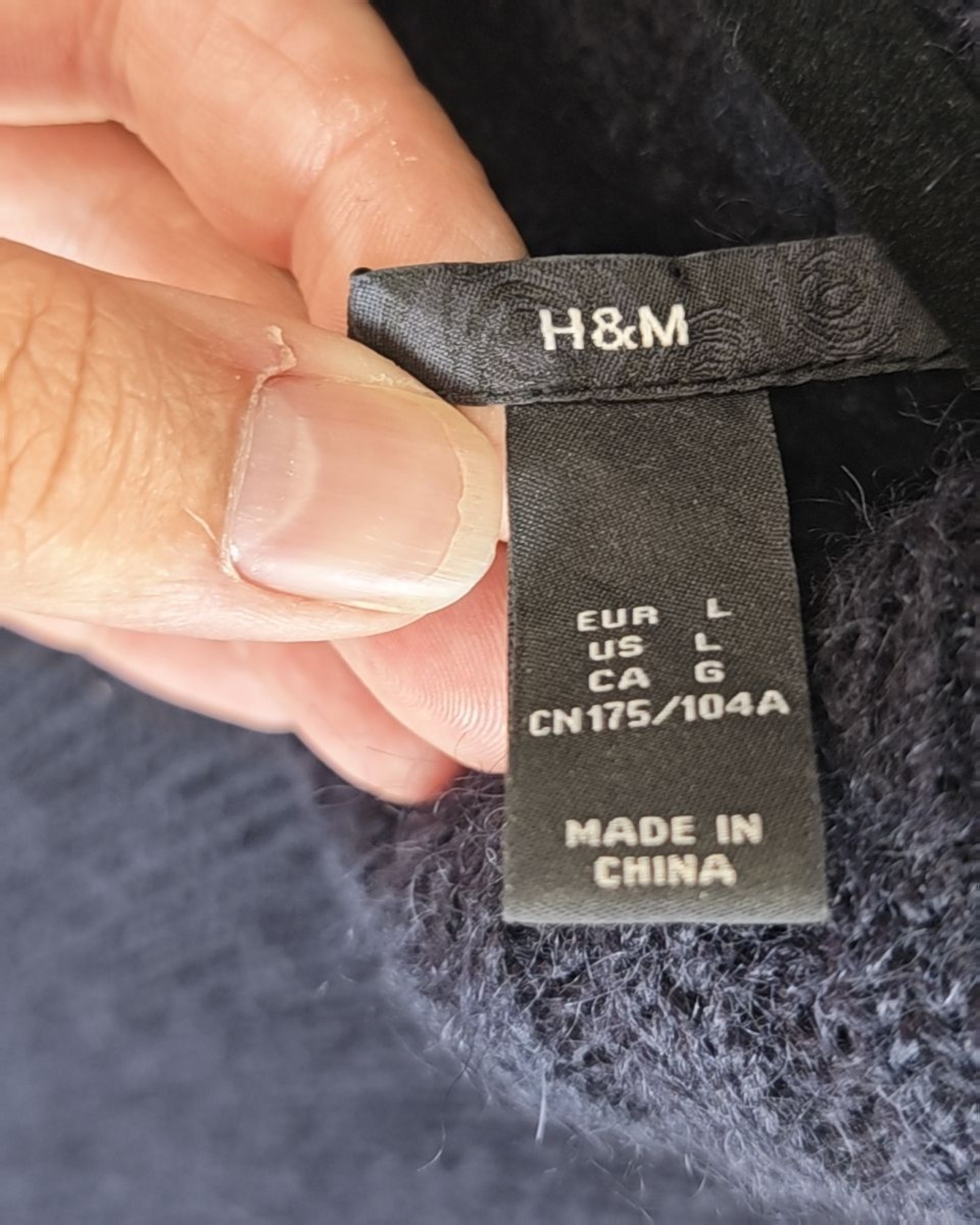 H&M Navy Blue Knitted Turtleneck Sweater Large image 3