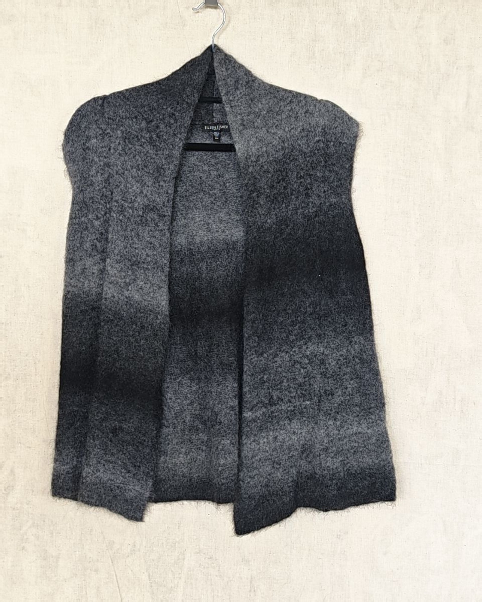 Eileen Fisher Grey Ombre Mohair Blend Sleeveless Cardigan Petite PM