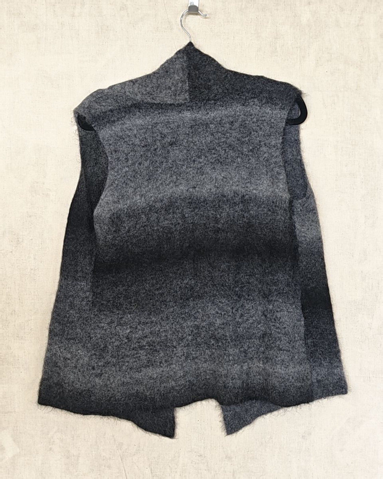 Eileen Fisher Grey Ombre Mohair Blend Sleeveless Cardigan Petite PM image 2
