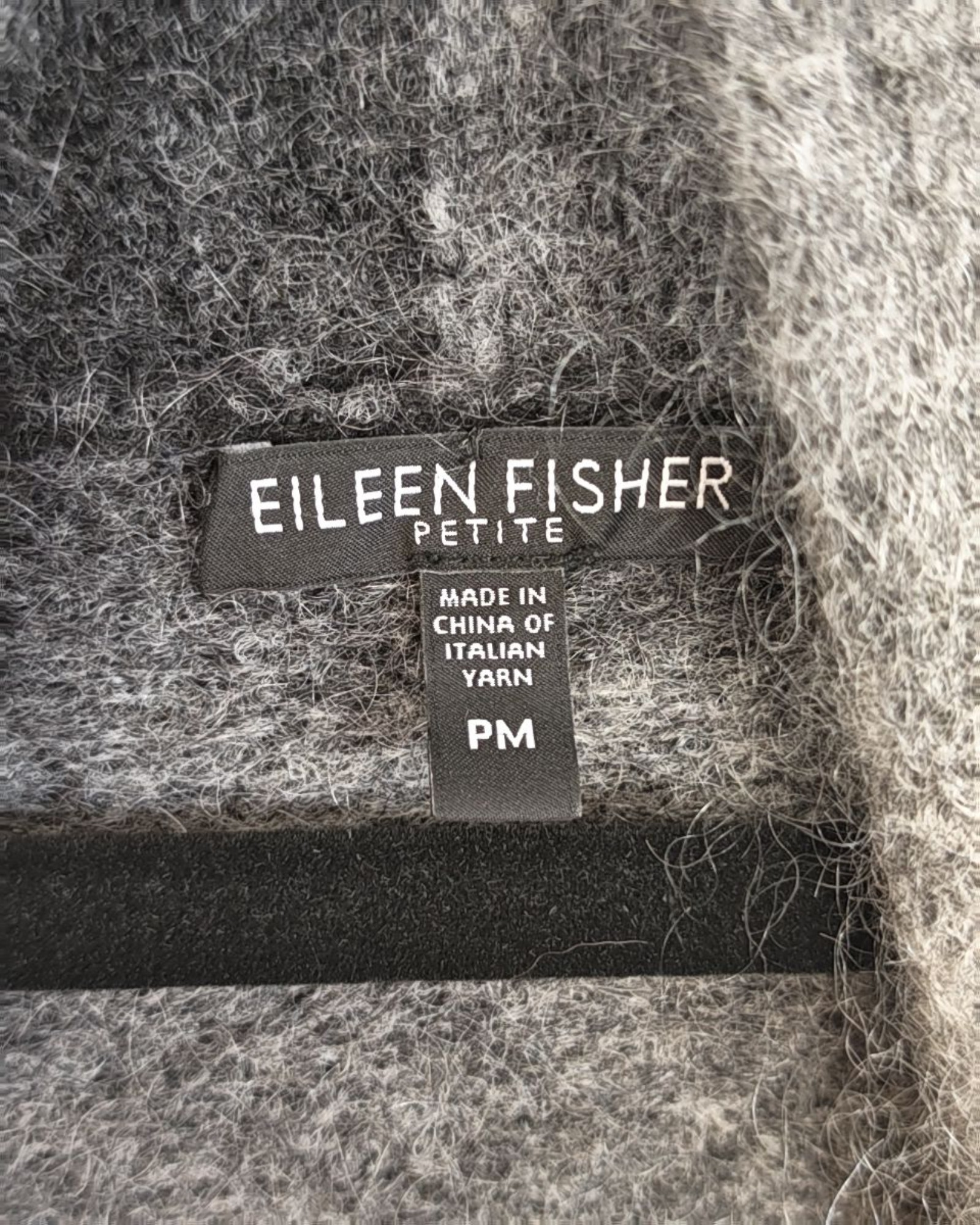 Eileen Fisher Grey Ombre Mohair Blend Sleeveless Cardigan Petite PM image 3