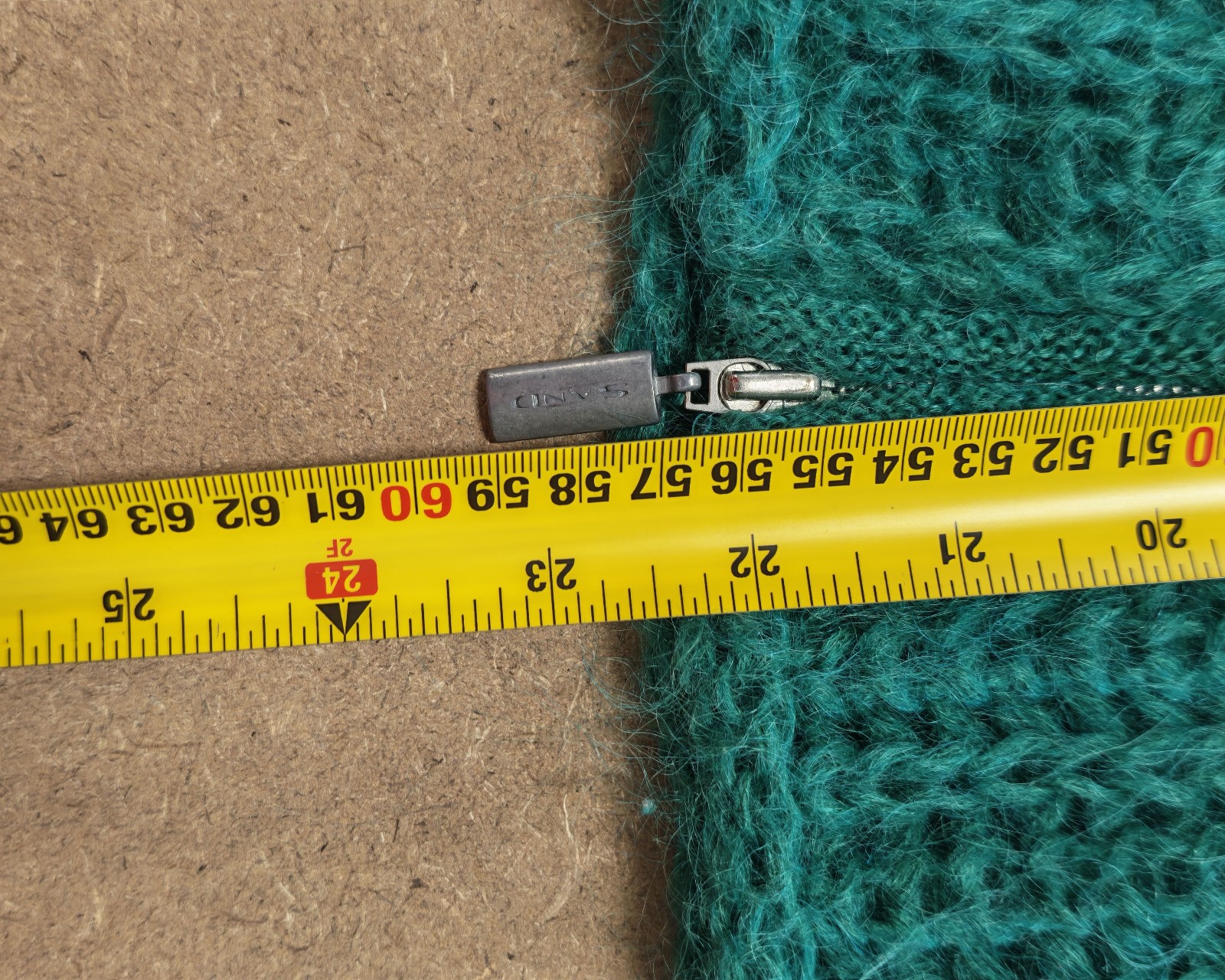 Sand White Green Mohair Zip Up Cardigan M image 10