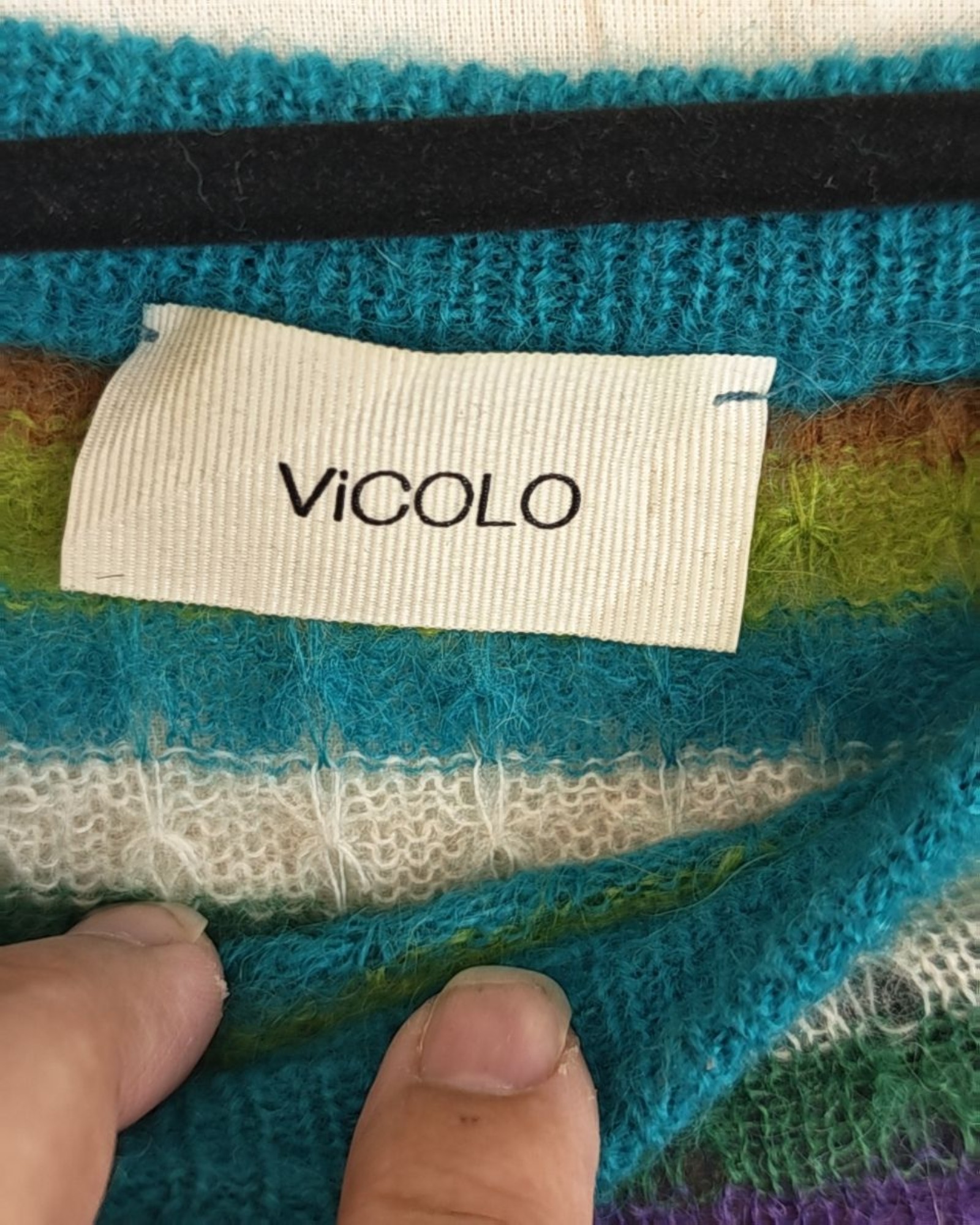 Vicolo Multicolour Striped Mohair Blend Sweater Medium image 3