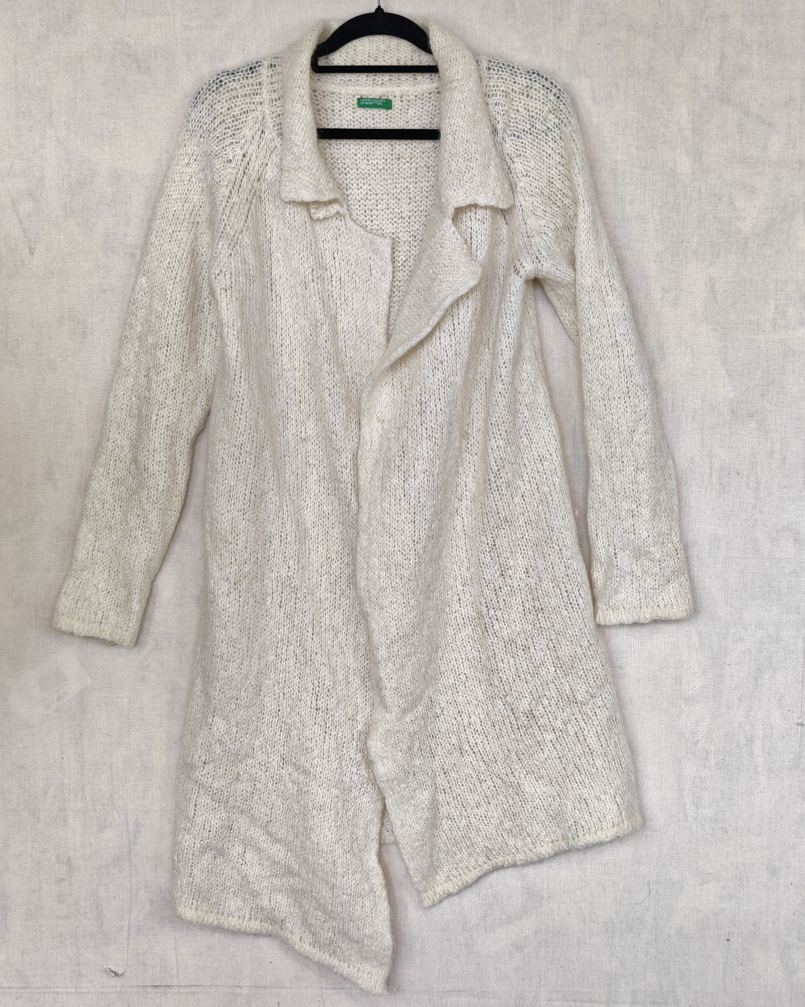 United Colors of Benetton Cream Mohair Blend Cardigan Medium