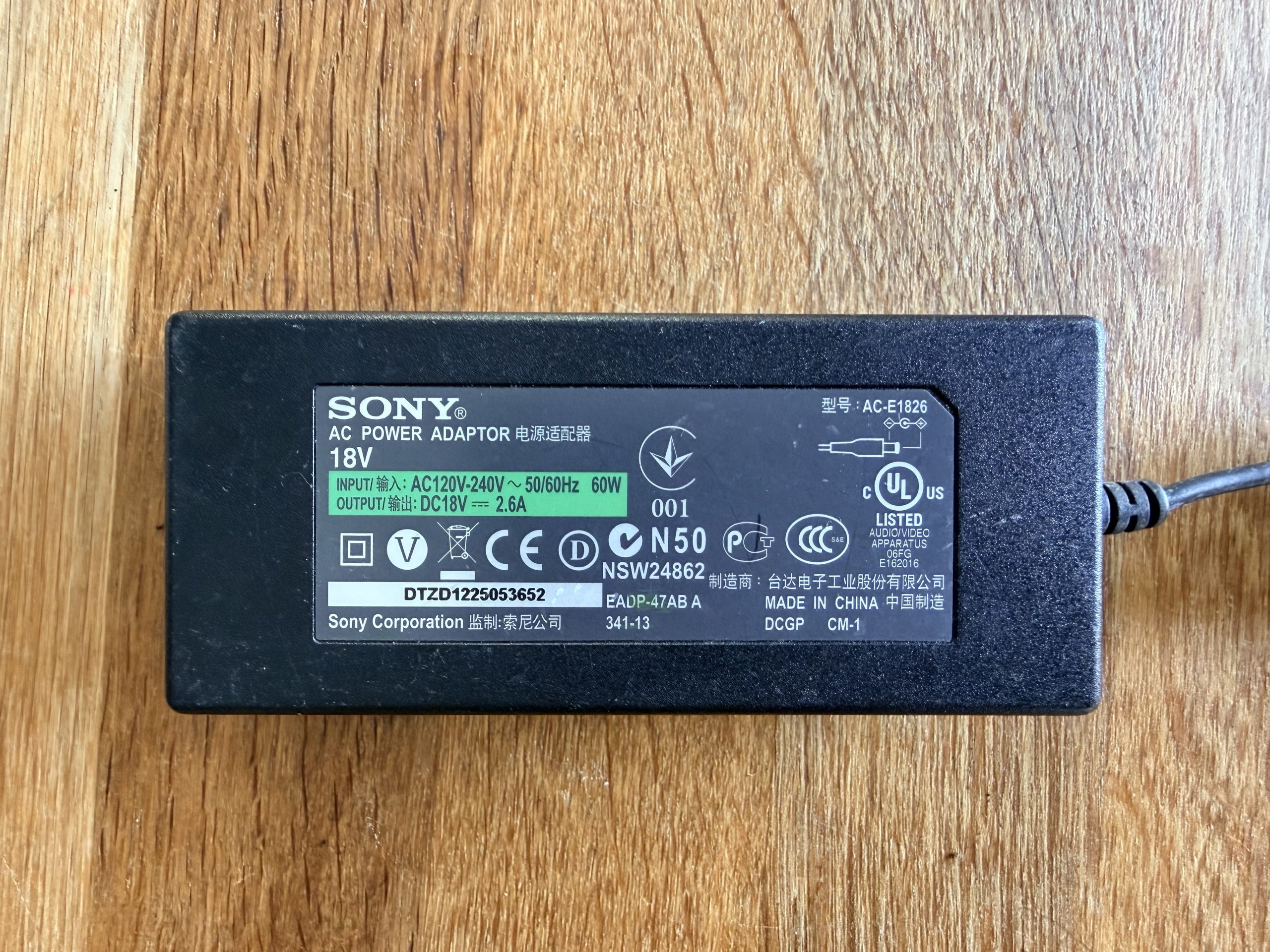 Sony AC Power Adaptor 18V 2.6A AC-E1286 NSW24862 PSU Power Supply image 2