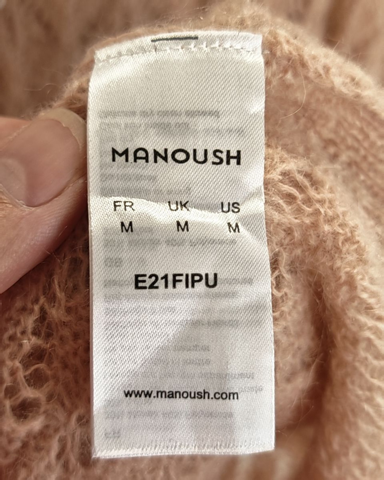 Manoush Beige Lace Collar Mohair Blend Jumper Medium image 4