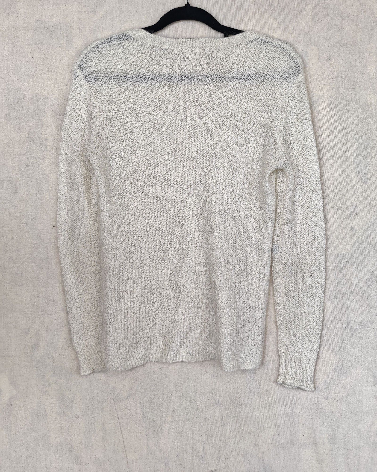 Uniqlo Cream Mohair Blend Sweater Medium Soft Knit image 2