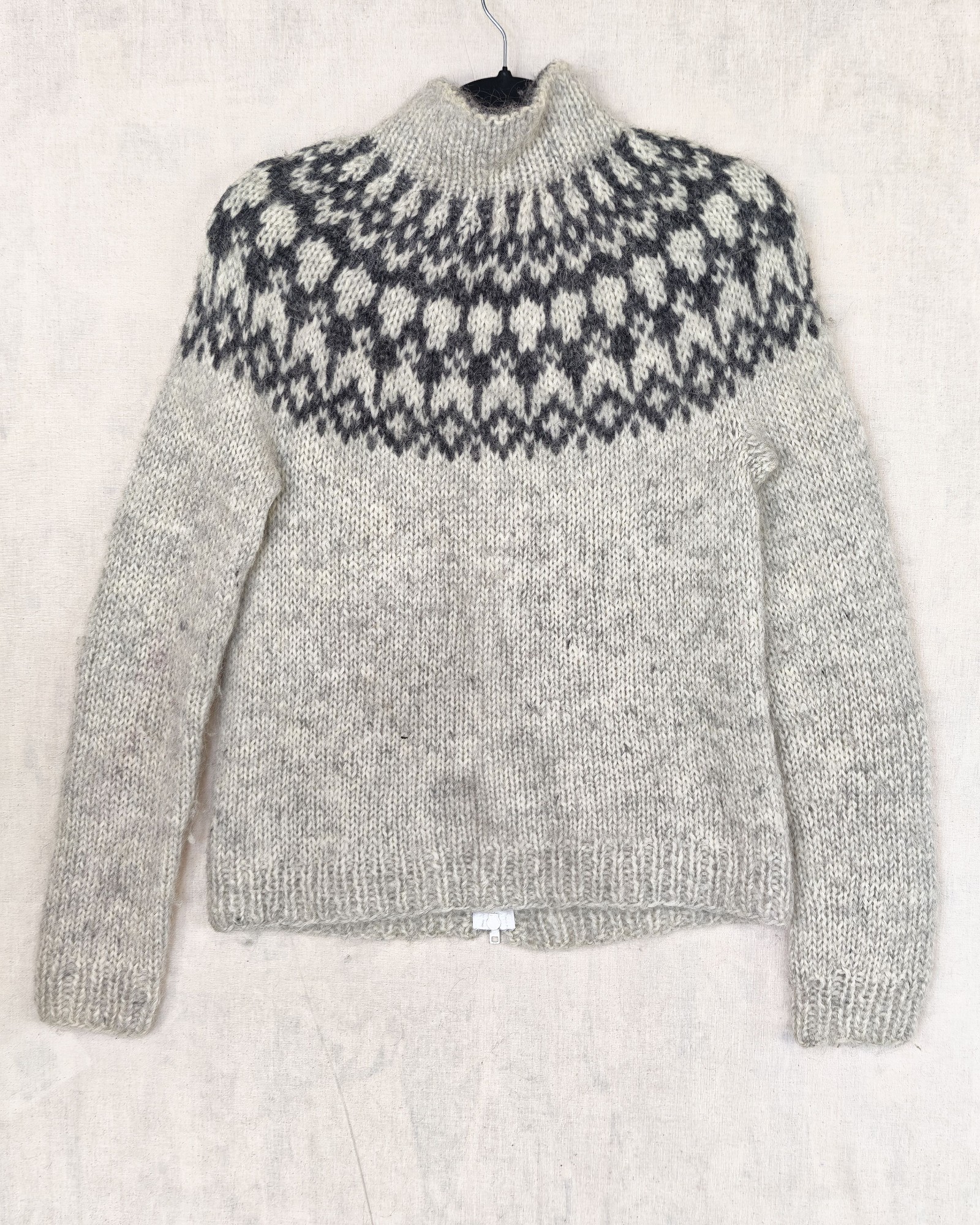 Tilda Tors Grey & Black Wool Zip Cardigan Small image 2