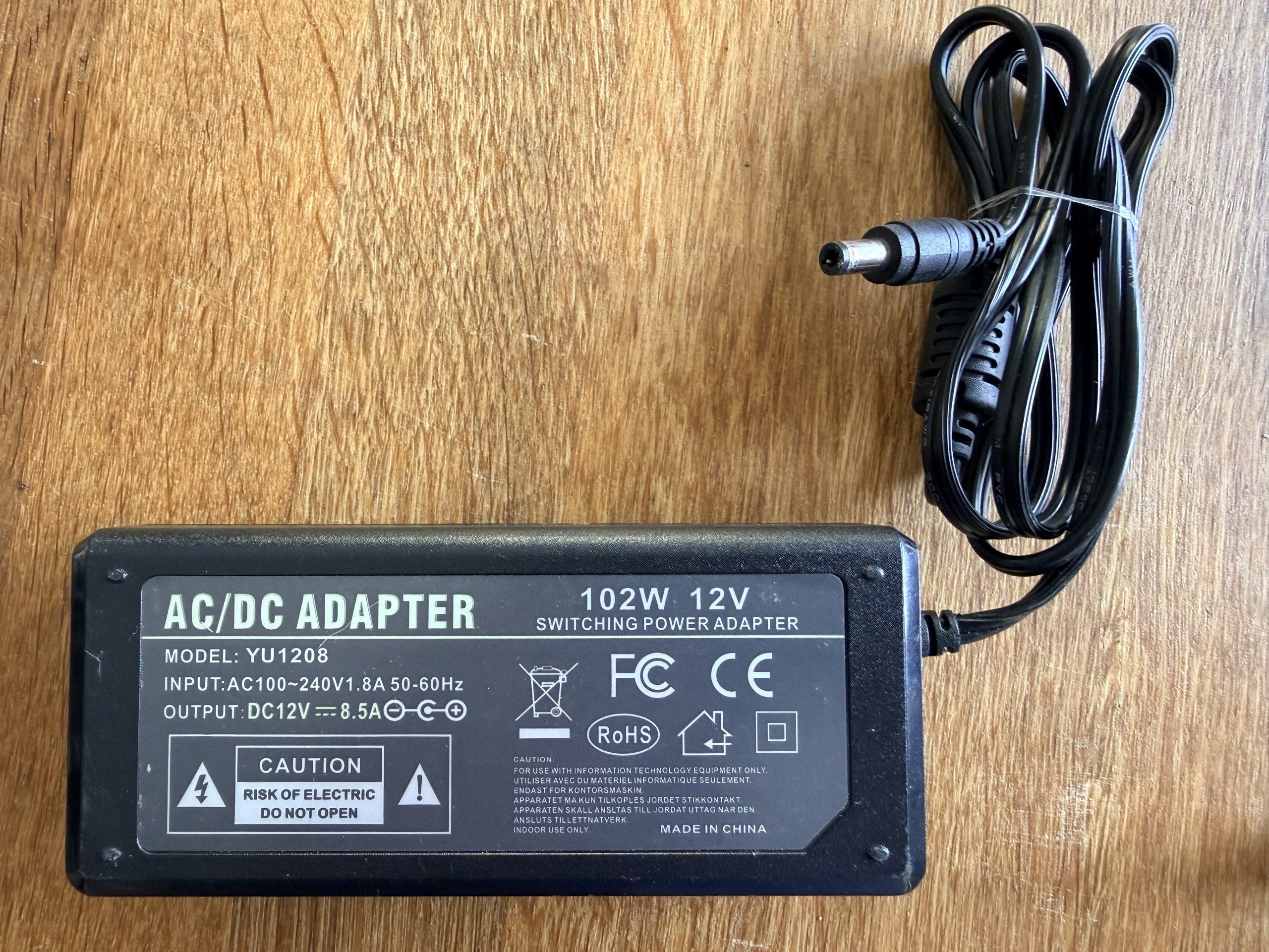 AC/DC Adapter 12V 8.5A Power Supply PSU