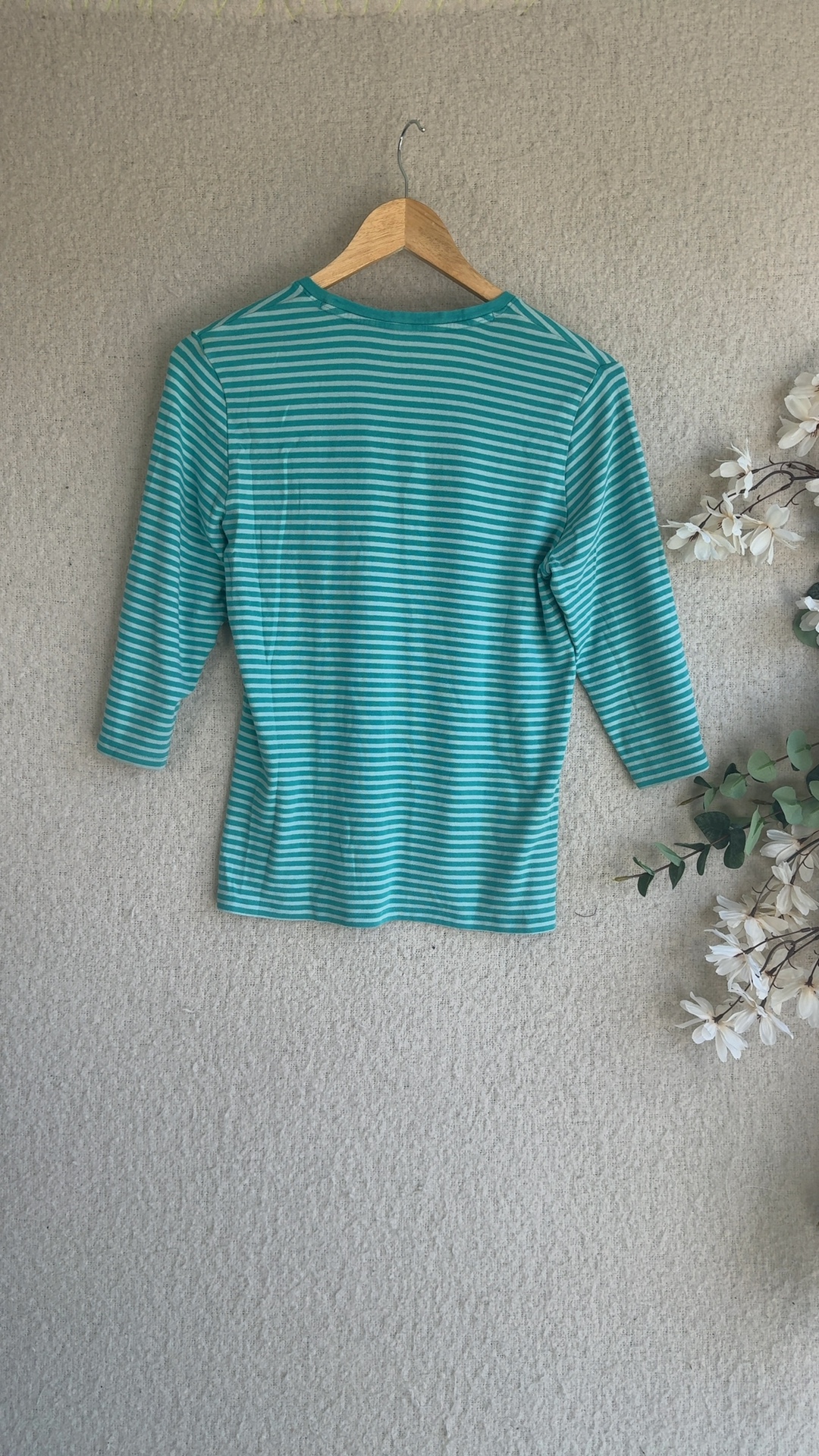 Jockey Turquoise & White Striped T-Shirt XL 105-110cm Comfortable Fit image 4