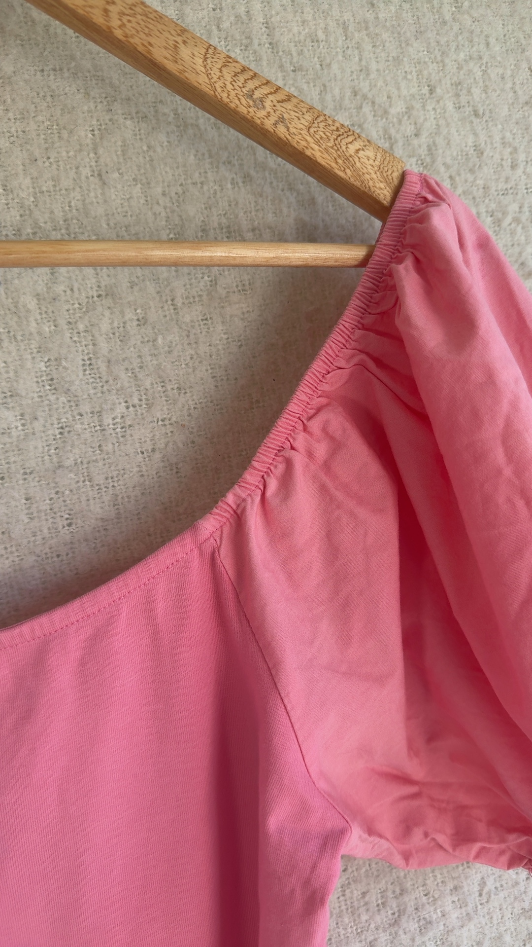 Primark Pink Puff Sleeve Cotton Blend Bodysuit Medium UK 12/14 Stylish Fit image 2