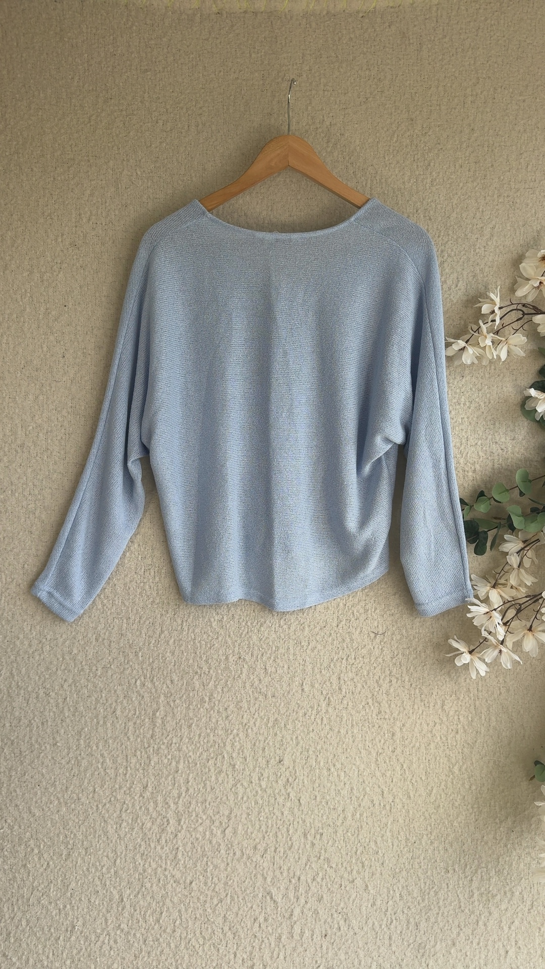 b.young Light Blue V Neck Pullover Jumper Large Soft Knit Womens Stylish image 4