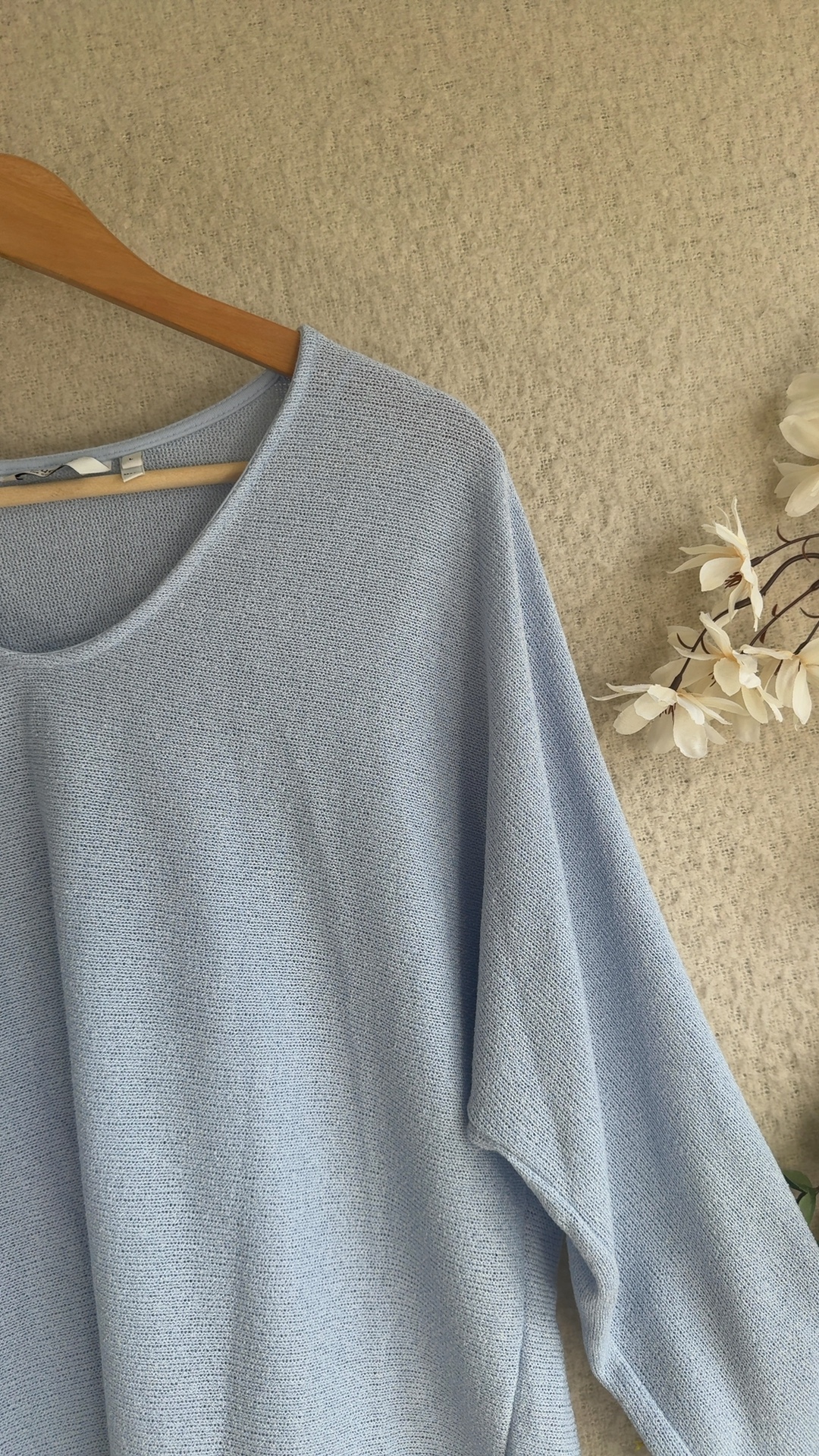 b.young Light Blue V Neck Pullover Jumper Large Soft Knit Womens Stylish image 3