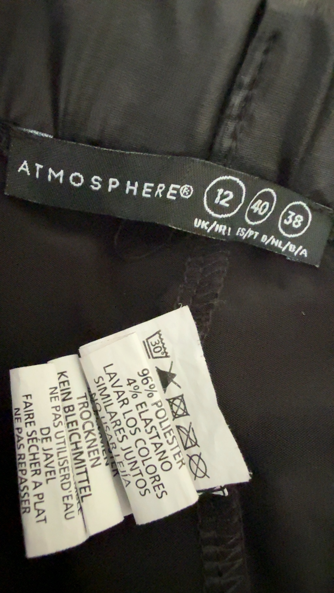Atmosphere Black Faux Leather Leggings UK 12 Comfortable Stretchy Fit image 2