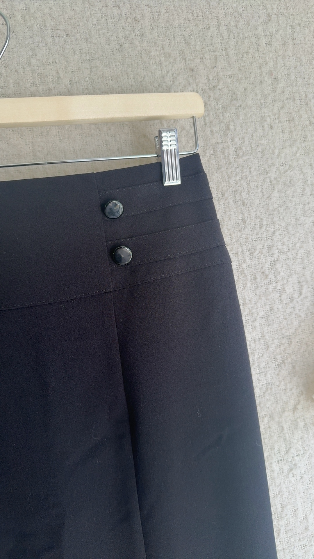 Papaya Black Pencil Skirt UK 8 High Waist Buttons Zip Formal Workwear image 2