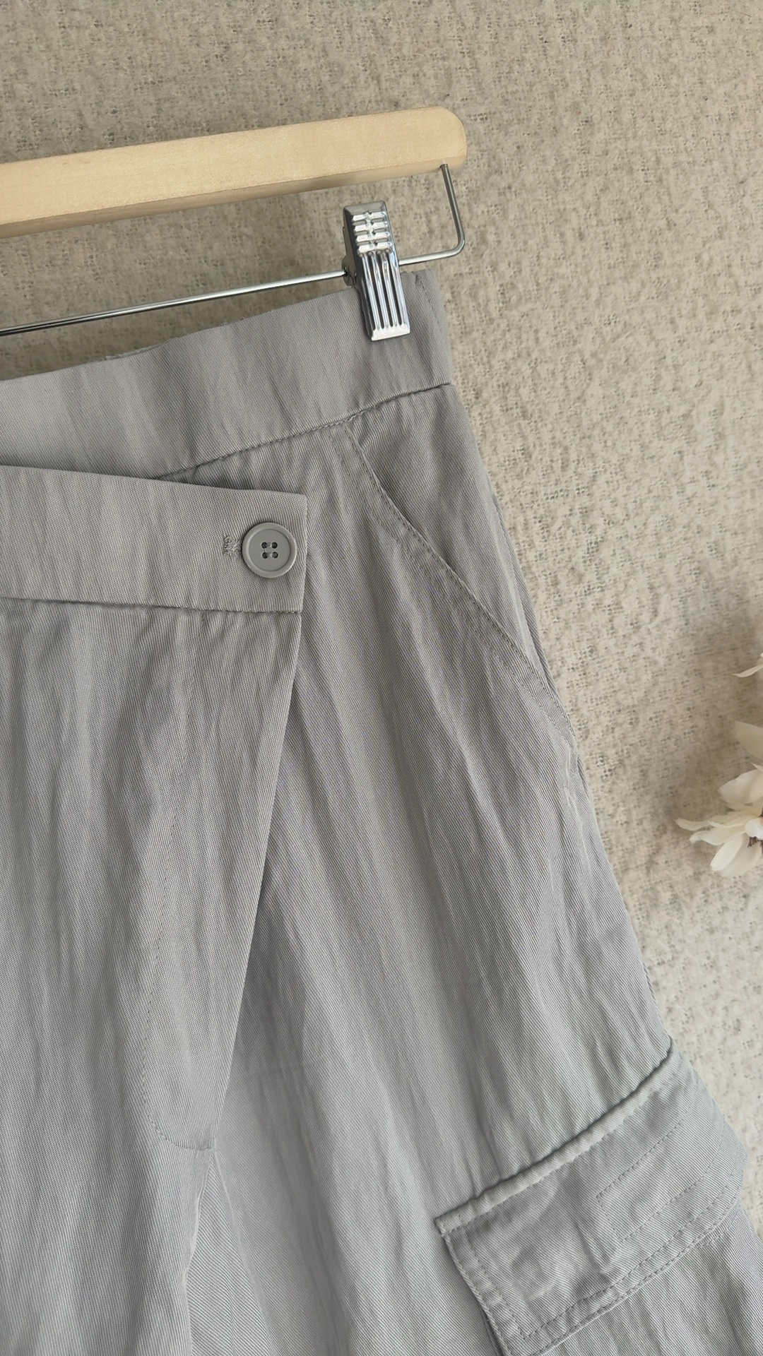 Zara Grey Wide Leg Cargo Trousers UK 8 Stylish Comfortable Trendy image 2