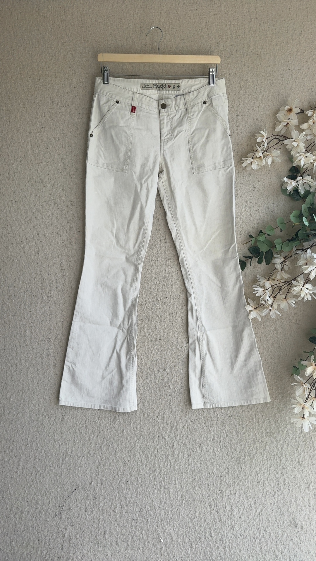 Mudd White Denim Jeans UK 7 Comfortable Fit Classic Style