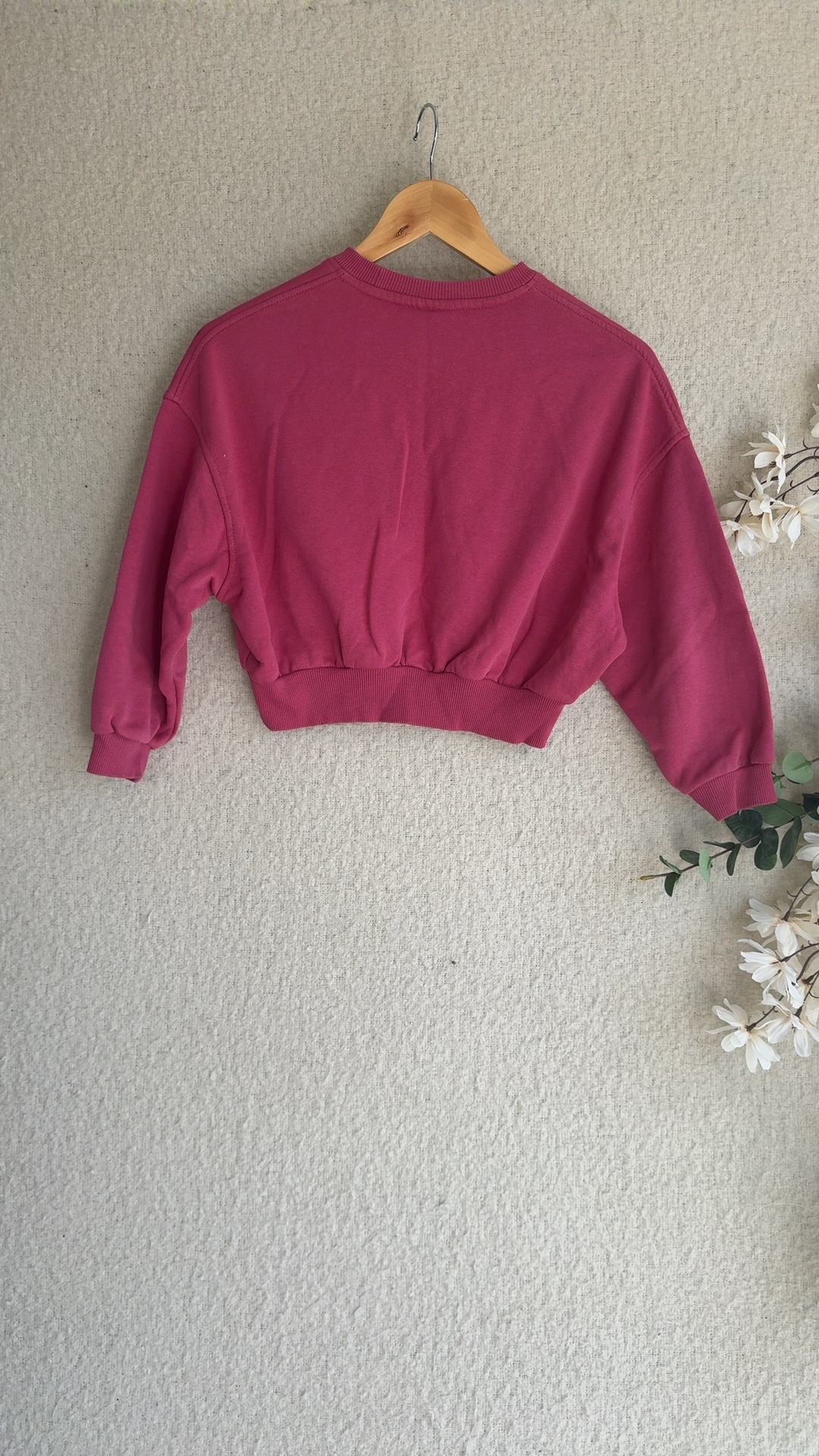 Nike Pink Cropped Sweatshirt Small 128-137 cm Soft Cotton Blend Jumper image 4