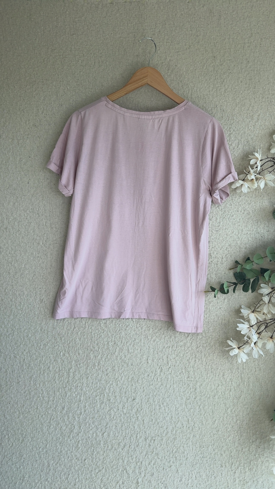Next Pink Smiley World Slogan T-Shirt Women Medium Tall 100% Cotton Casual image 5