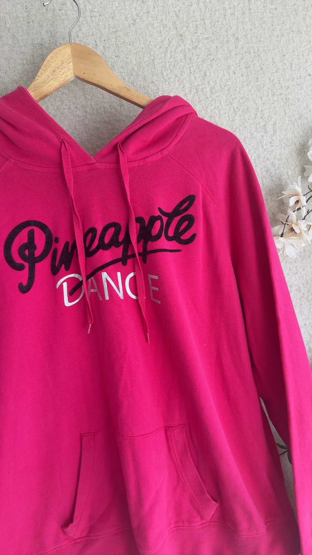 Pineapple Pink Dance Hoodie Womens Casual Streetwear UK Medium image 2