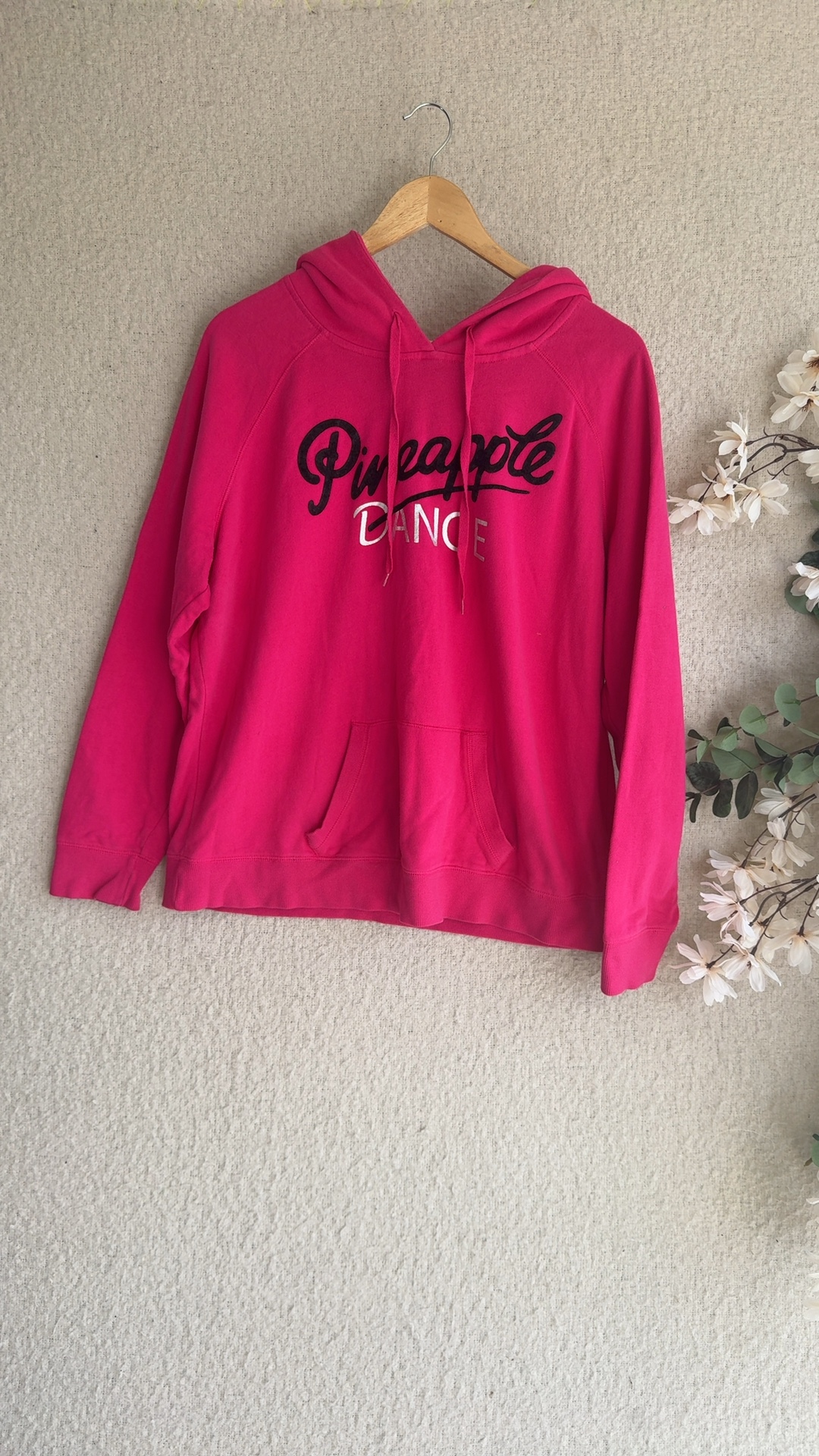 Pineapple Pink Dance Hoodie Womens Casual Streetwear UK Medium