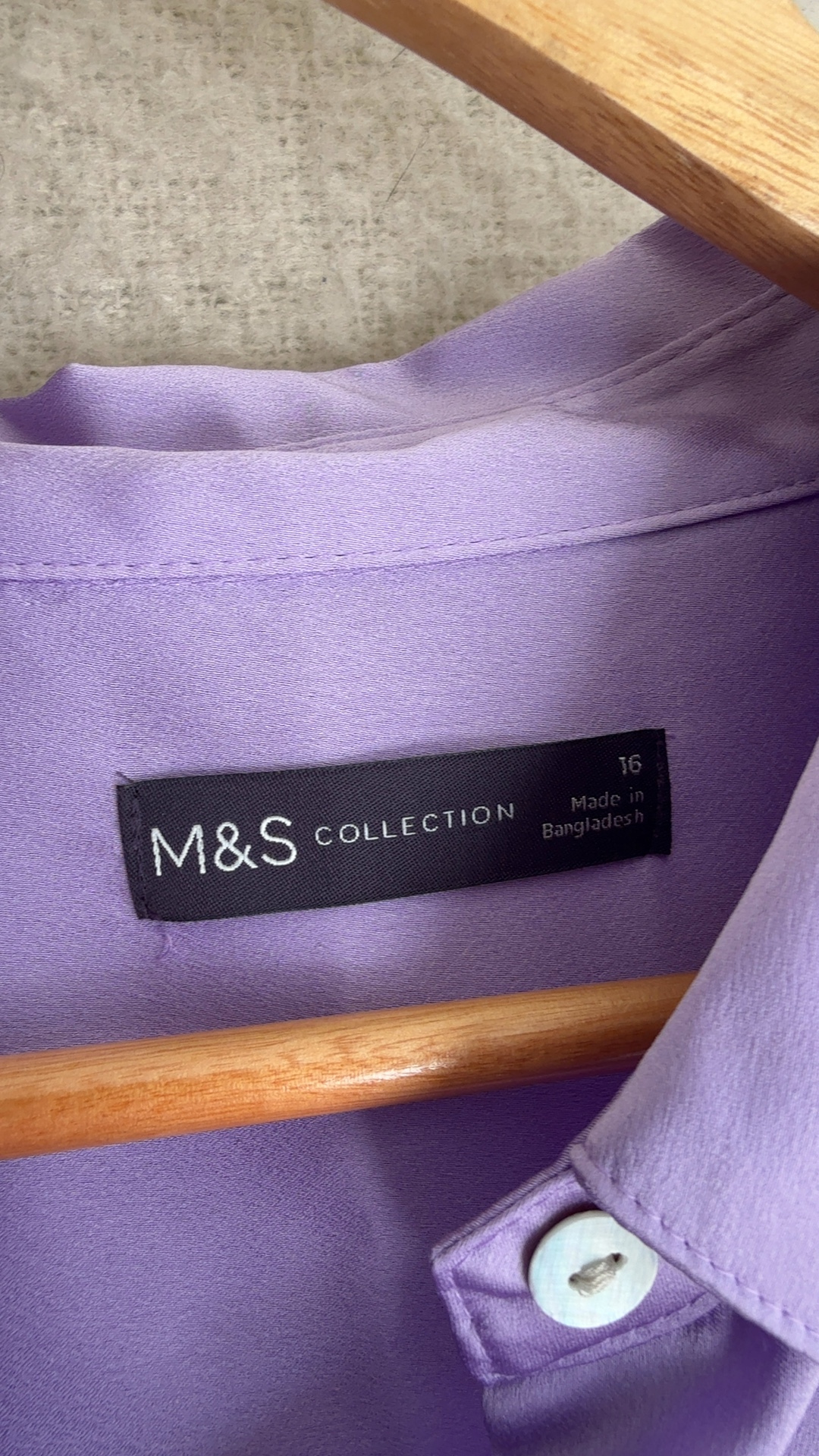 M&S Dusted Lilac Long Sleeve Shirt UK 16 Lightweight Polyester Blouse image 2