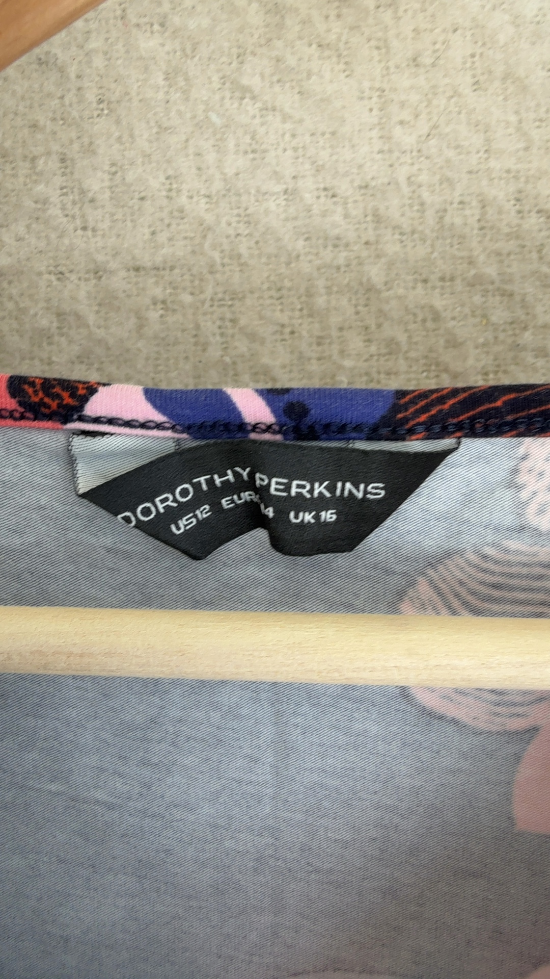 Dorothy Perkins Navy Multi Floral Print Top UK 16 Long Sleeve Stylish image 3