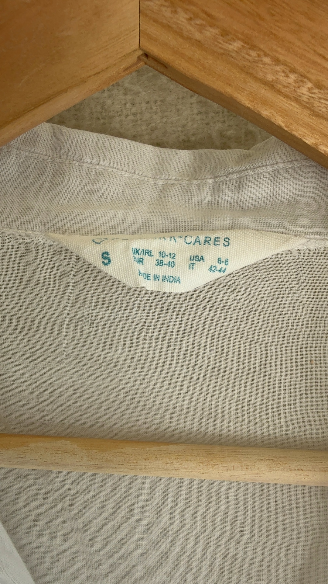 White Cotton Button Up Shirt Small UK 10-12 Casual Lightweight Blouse image 2