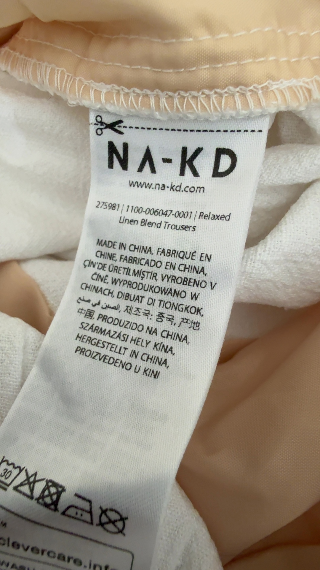 NA-KD White Linen Blend Relaxed Trousers UK 6 Stylish Lightweight Pants image 7