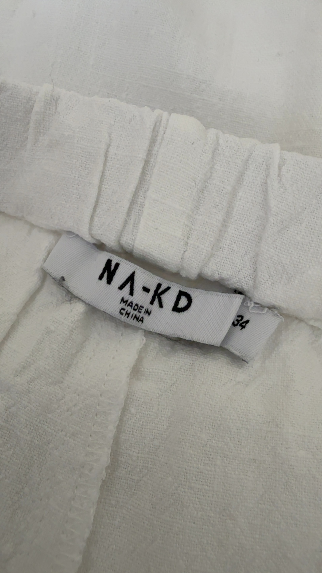 NA-KD White Linen Blend Relaxed Trousers UK 6 Stylish Lightweight Pants image 2