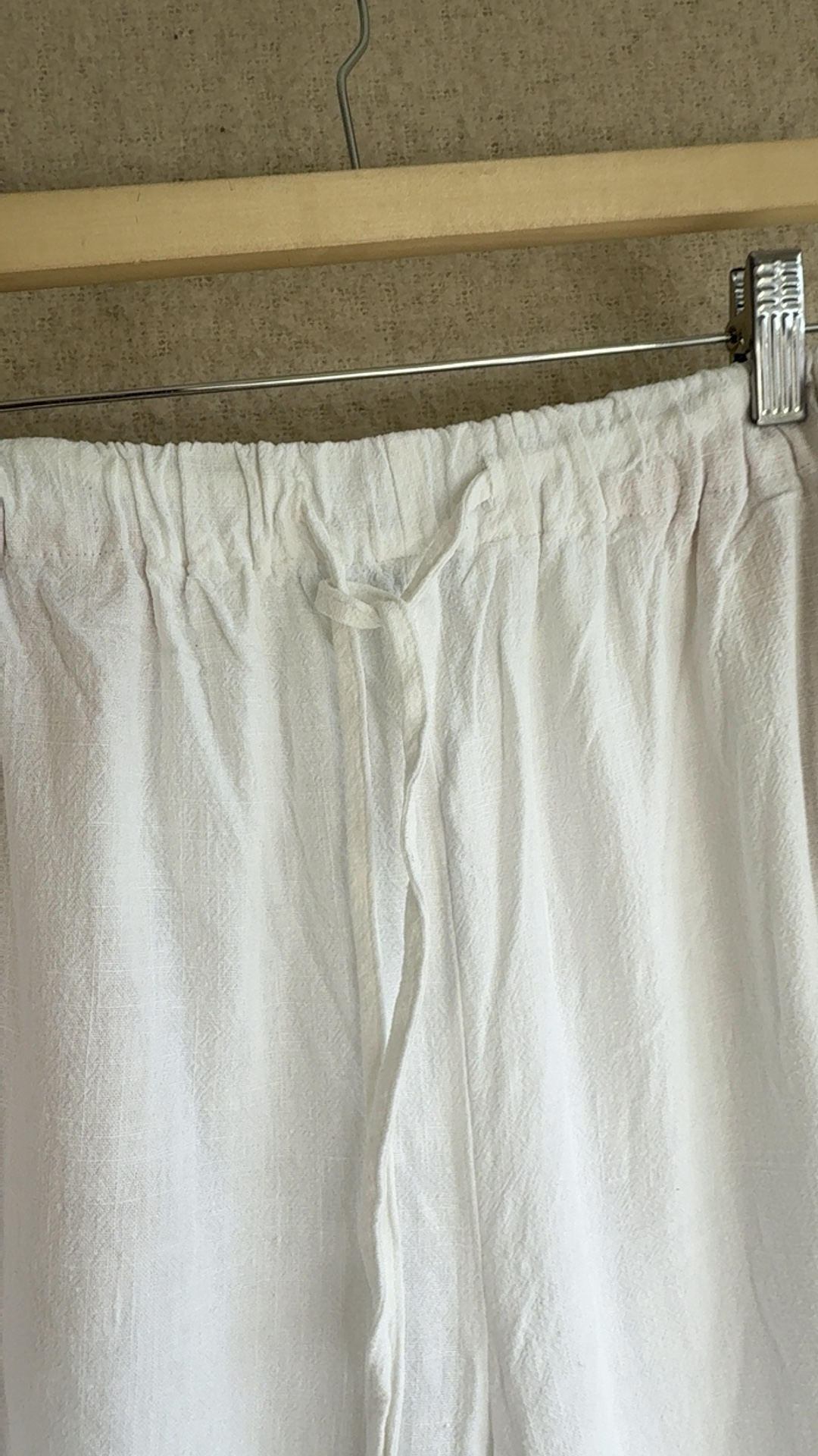 NA-KD White Linen Blend Relaxed Trousers UK 6 Stylish Lightweight Pants image 3