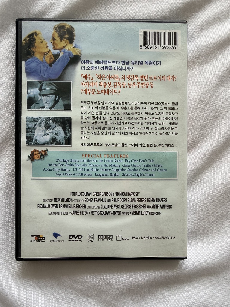 Random Harvest DVD Black & White Classic Movie image 2