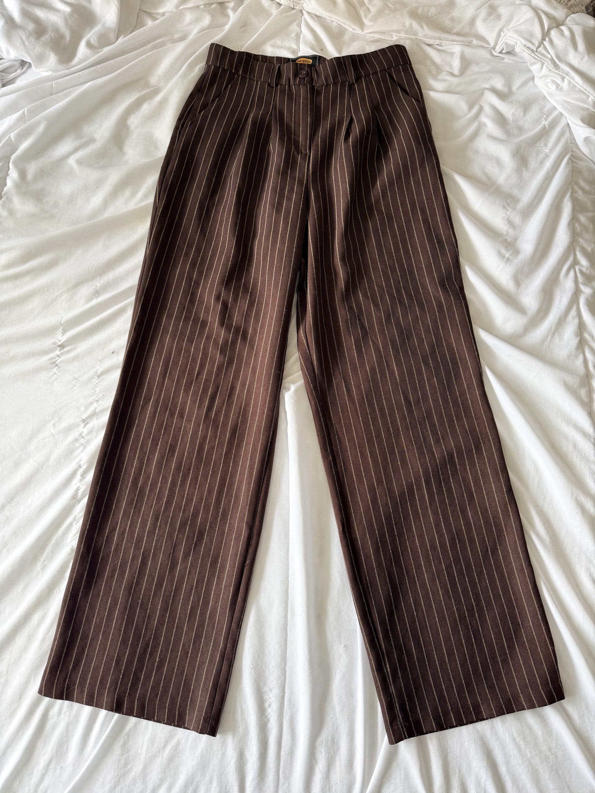 Urban Outfitters Brown Pinstripe Trousers Large