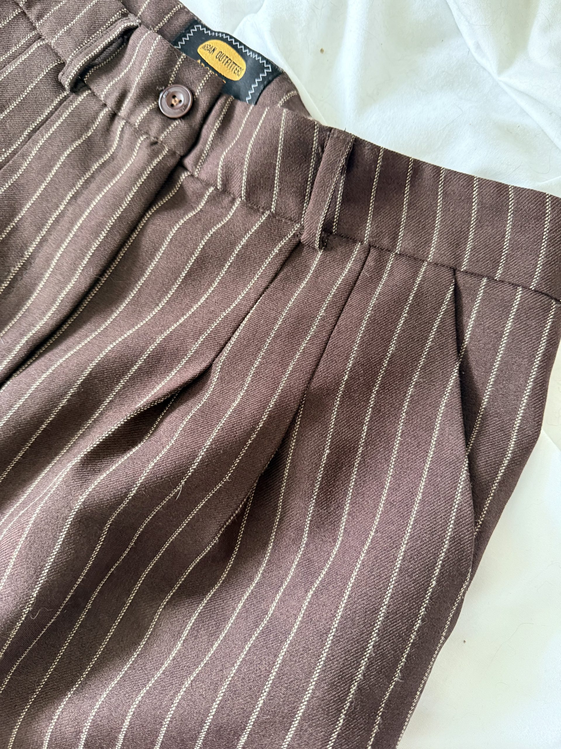 Urban Outfitters Brown Pinstripe Trousers Large image 2