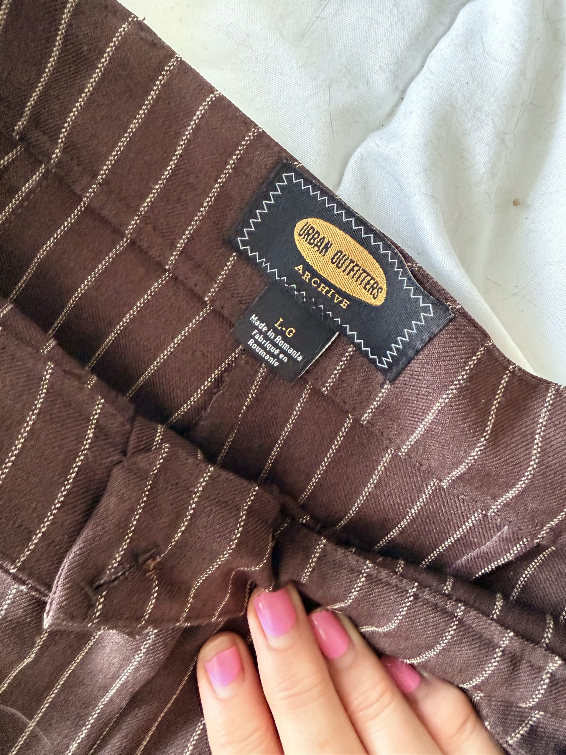 Urban Outfitters Brown Pinstripe Trousers Large image 4