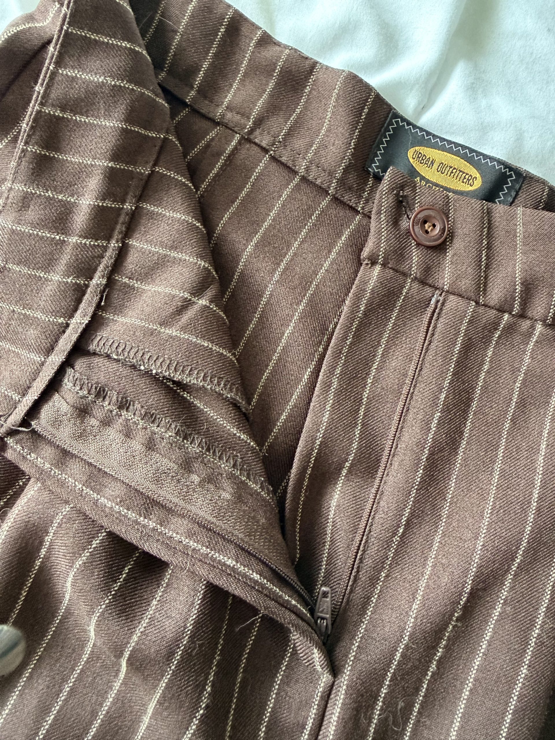 Urban Outfitters Brown Pinstripe Trousers Large image 8
