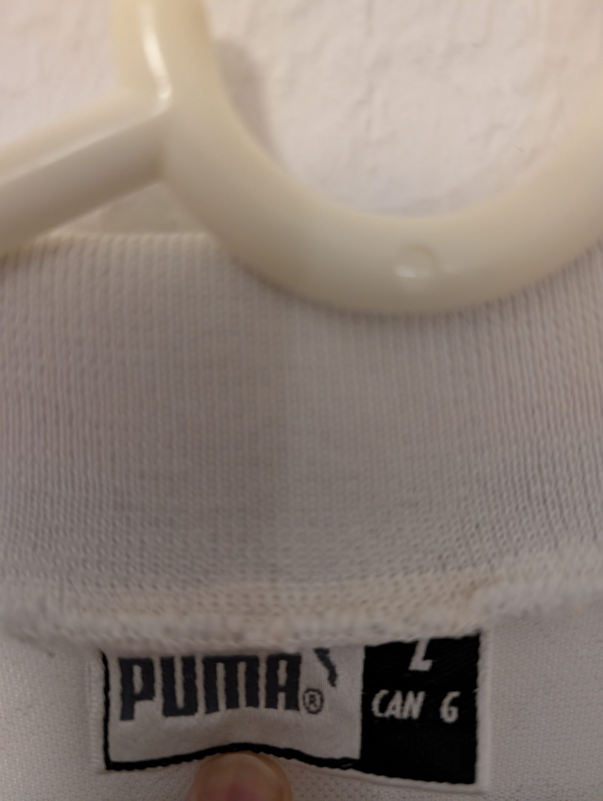 Puma White & Black Vintage Soccer Jersey CAN 6 L 3002 image 2