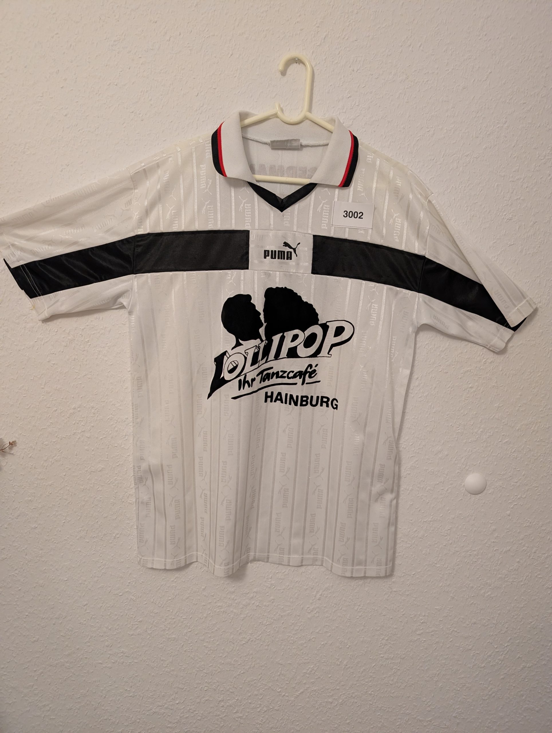 Puma White & Black Vintage Soccer Jersey CAN 6 L 3002 image 7