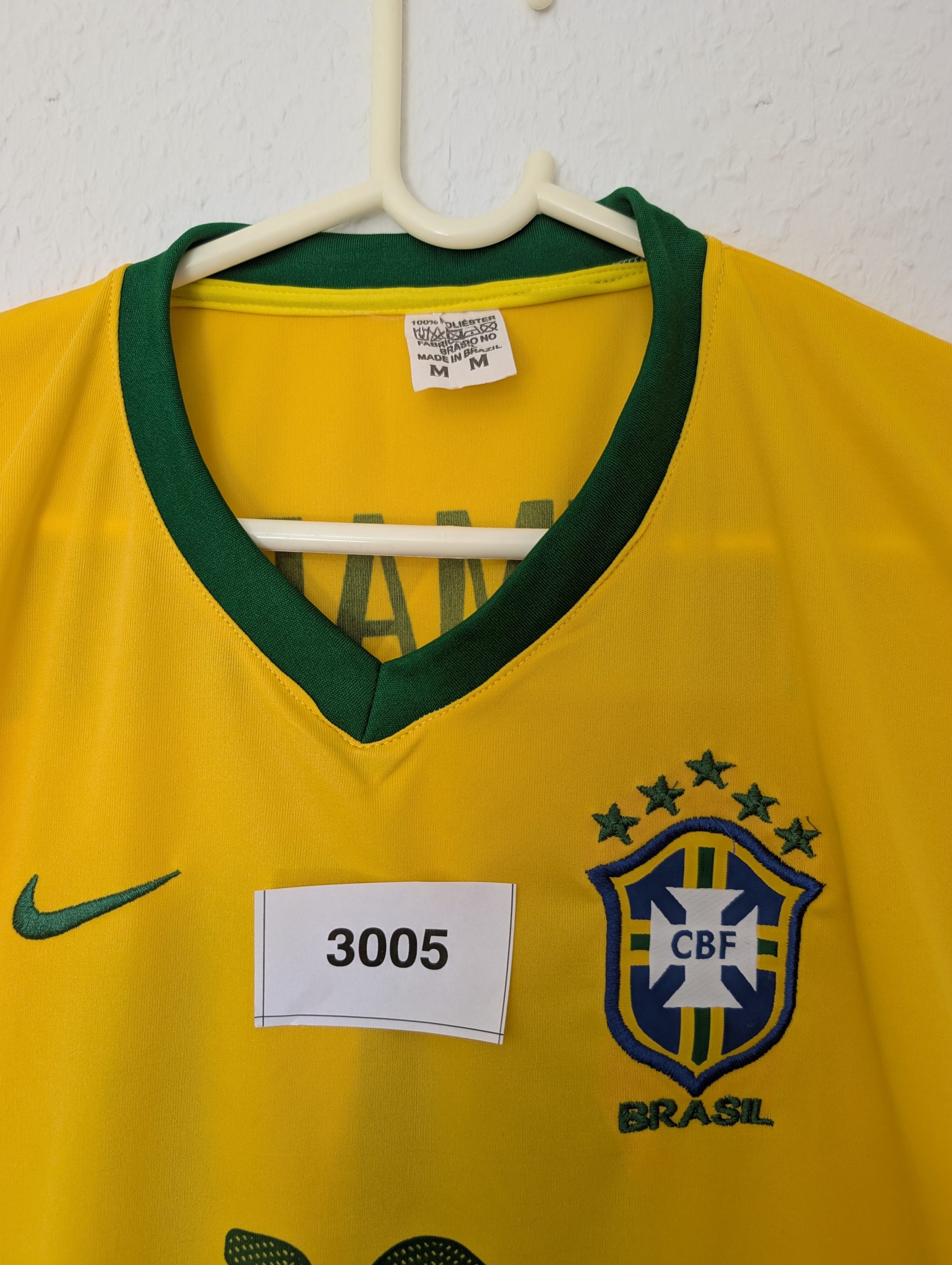 Nike Yellow Brazil Football Jersey Medium 100% Polyester 3005 image 2