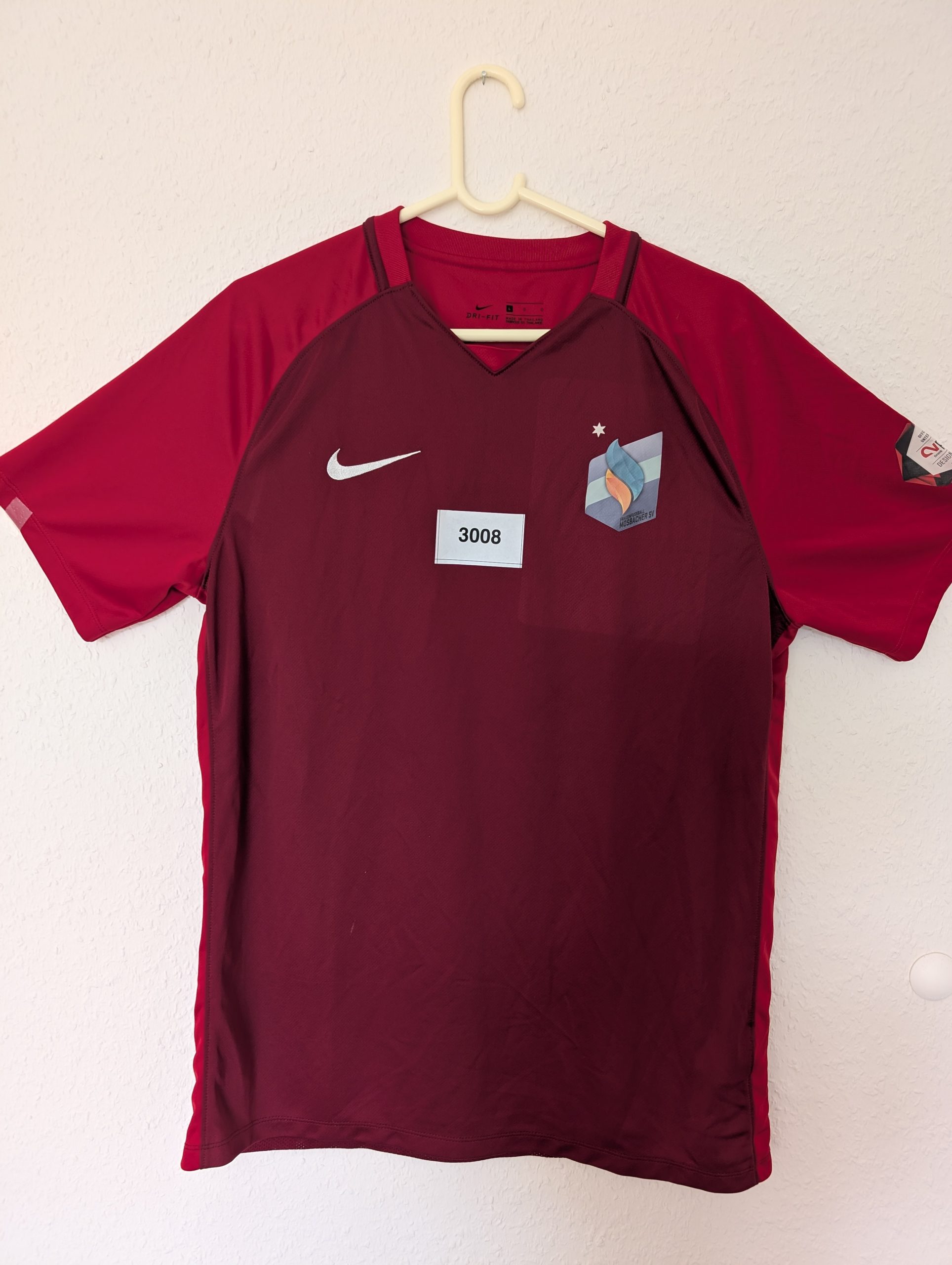 Nike Burgundy & Red Football Jersey Large Dri-FIT 3008