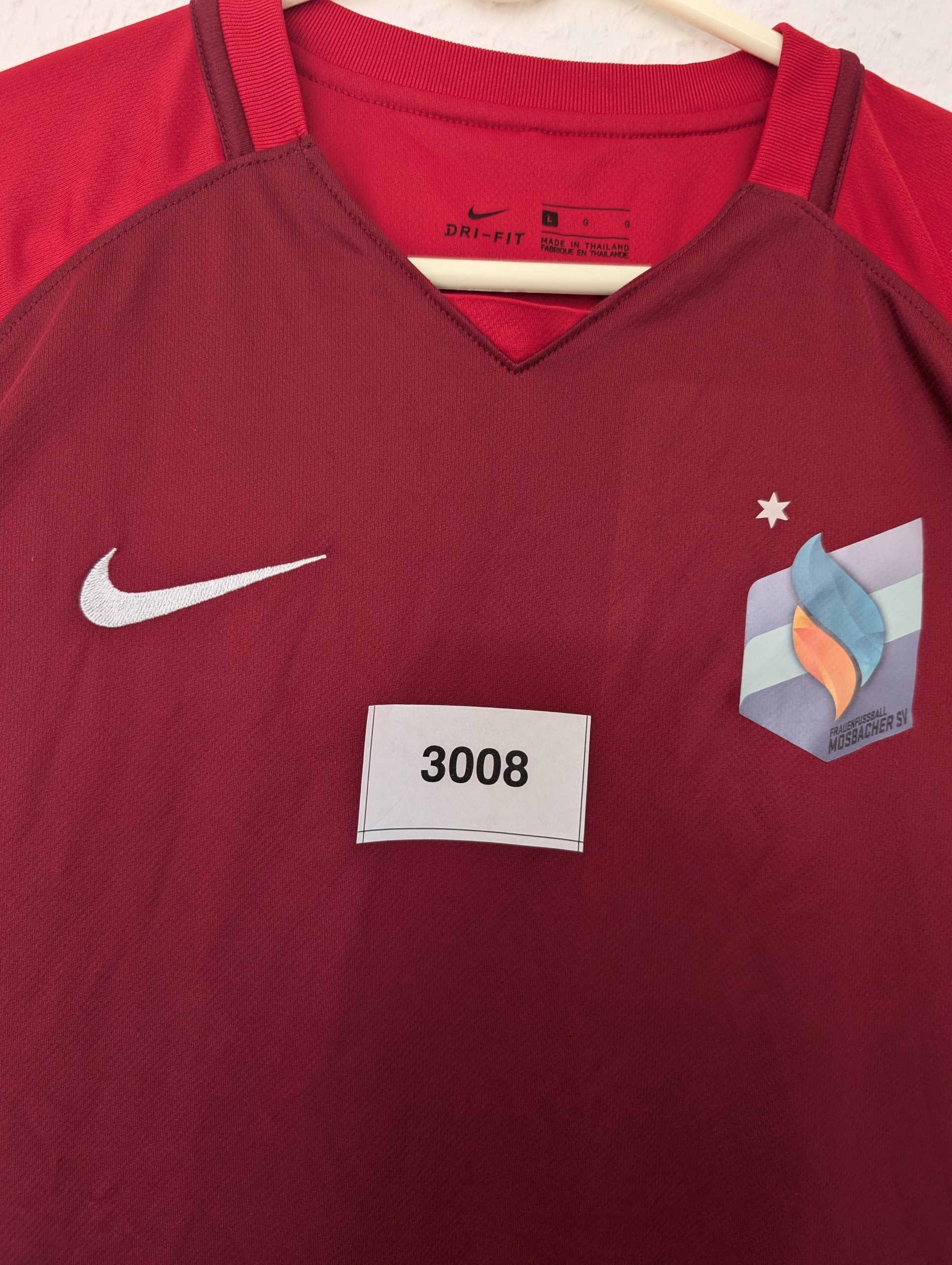 Nike Burgundy & Red Football Jersey Large Dri-FIT 3008 image 2