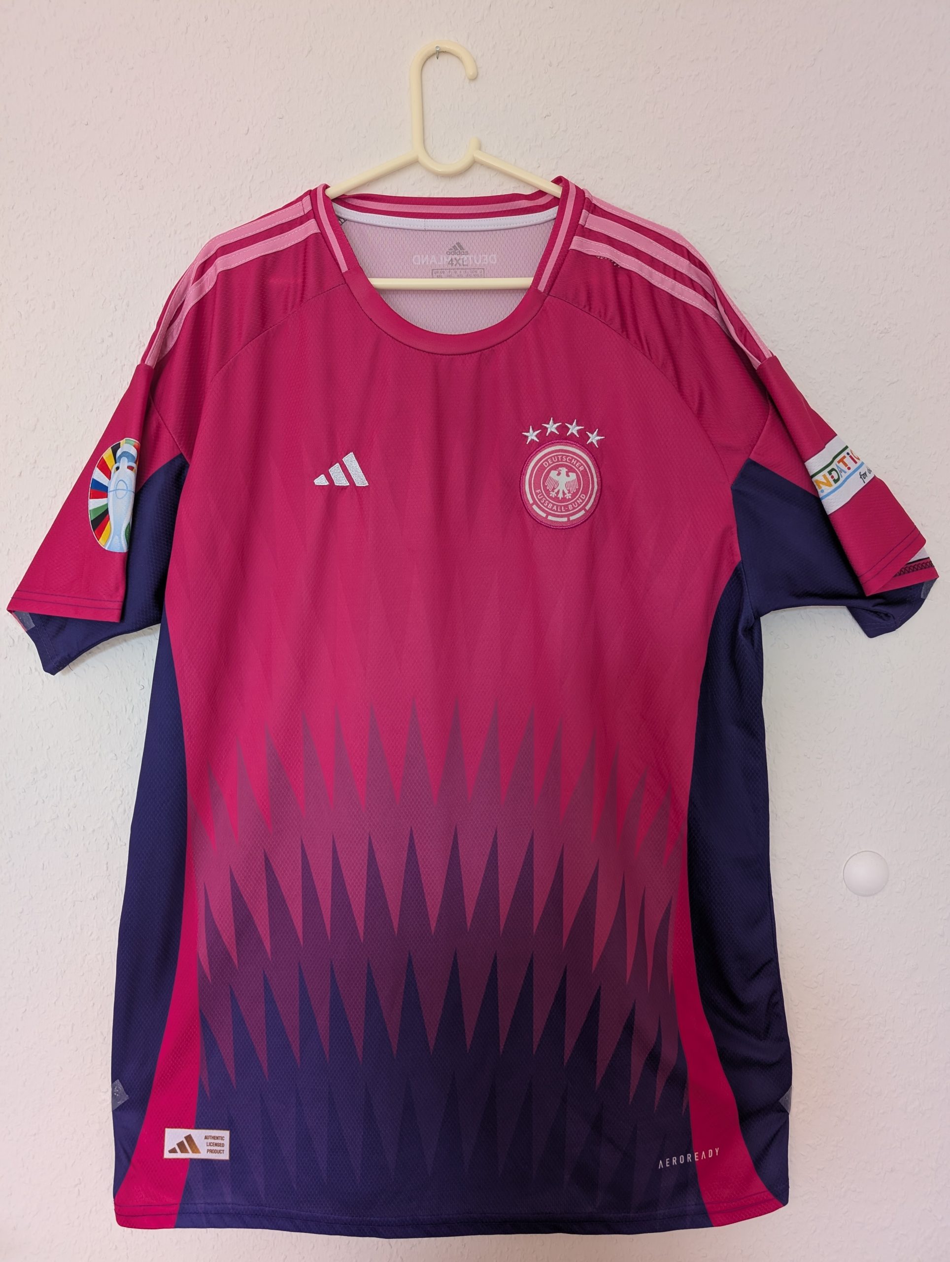 Adidas Pink & Navy Germany Football Jersey 4XL Aeroready 3009
