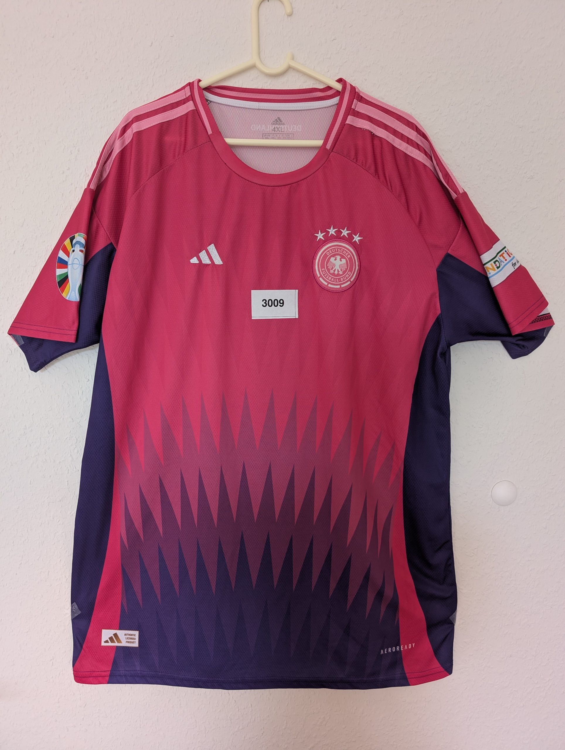 Adidas Pink & Navy Germany Football Jersey 4XL Aeroready 3009 image 2