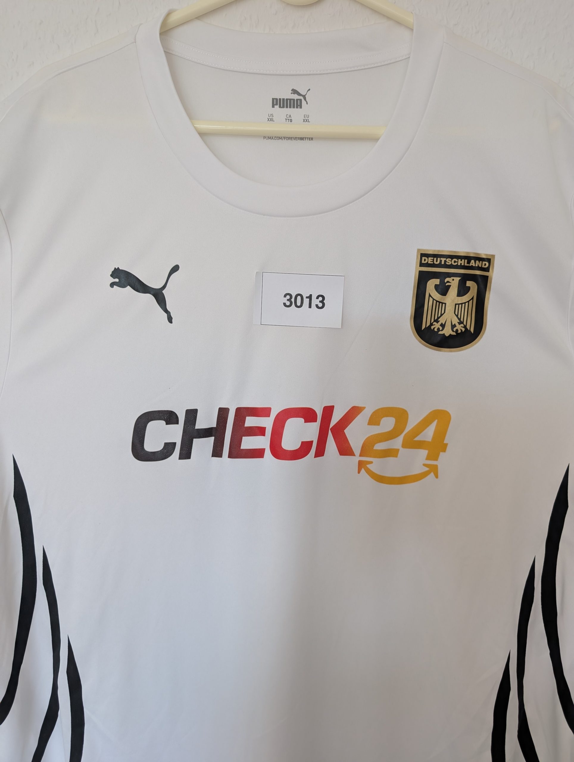 Puma White Germany Check24 XXL Football Jersey 3013 image 3