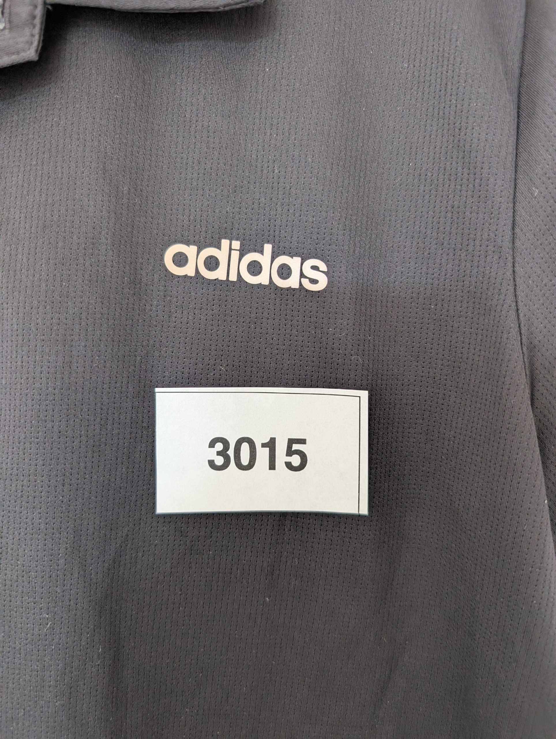 Adidas Black & White Polo Shirt Large Climalite 3015 image 2