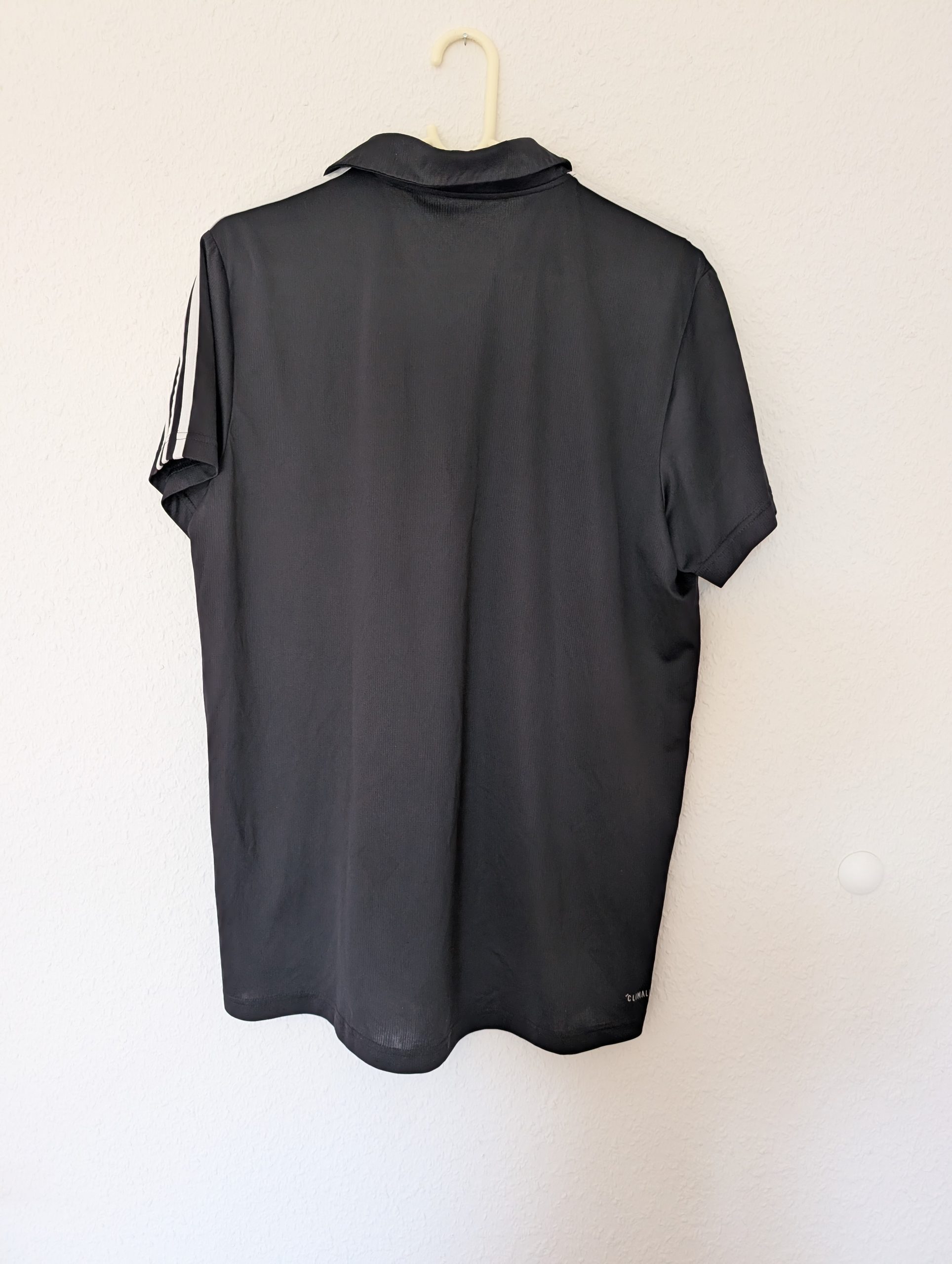 Adidas Black & White Polo Shirt Large Climalite 3015 image 7
