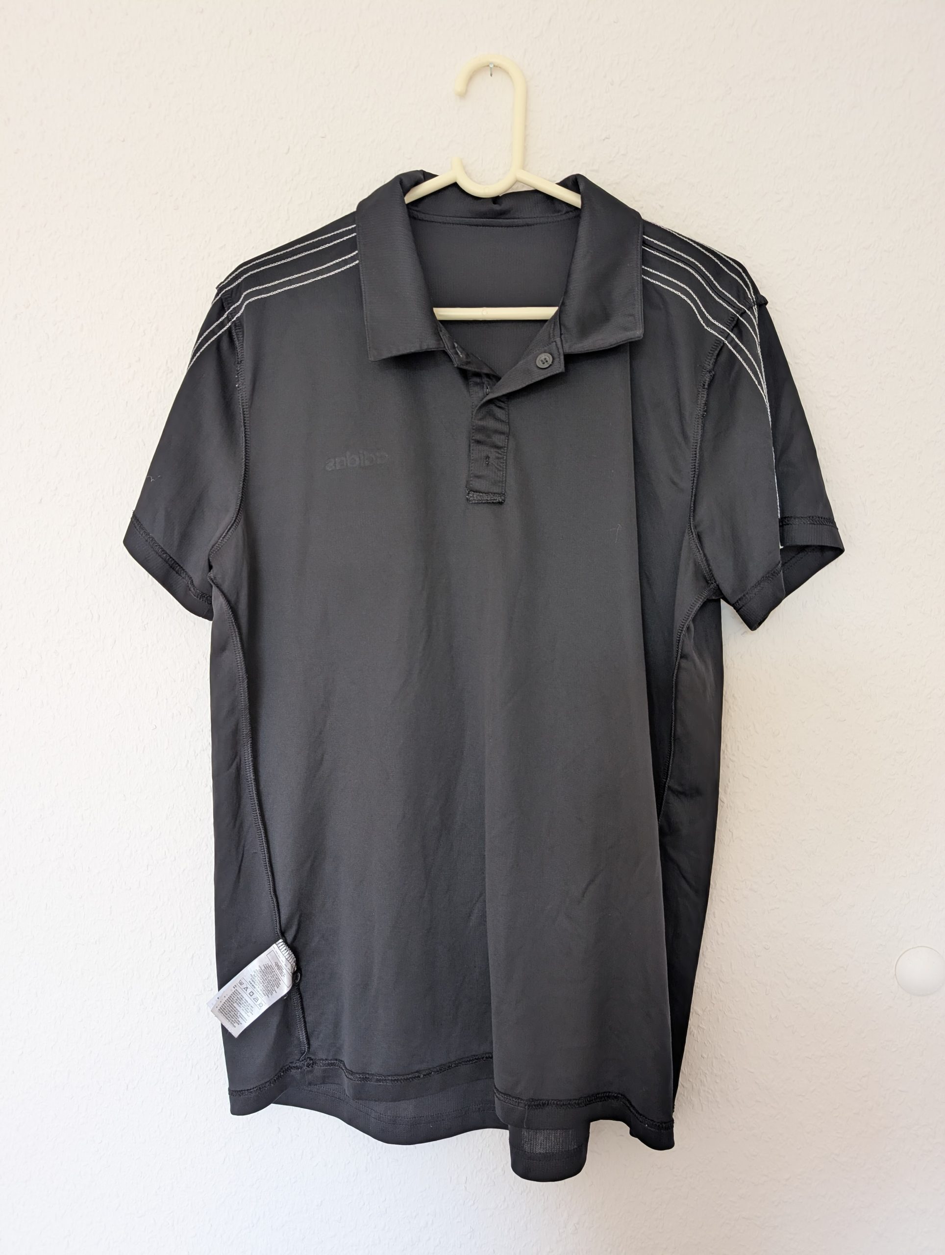 Adidas Black & White Polo Shirt Large Climalite 3015 image 9