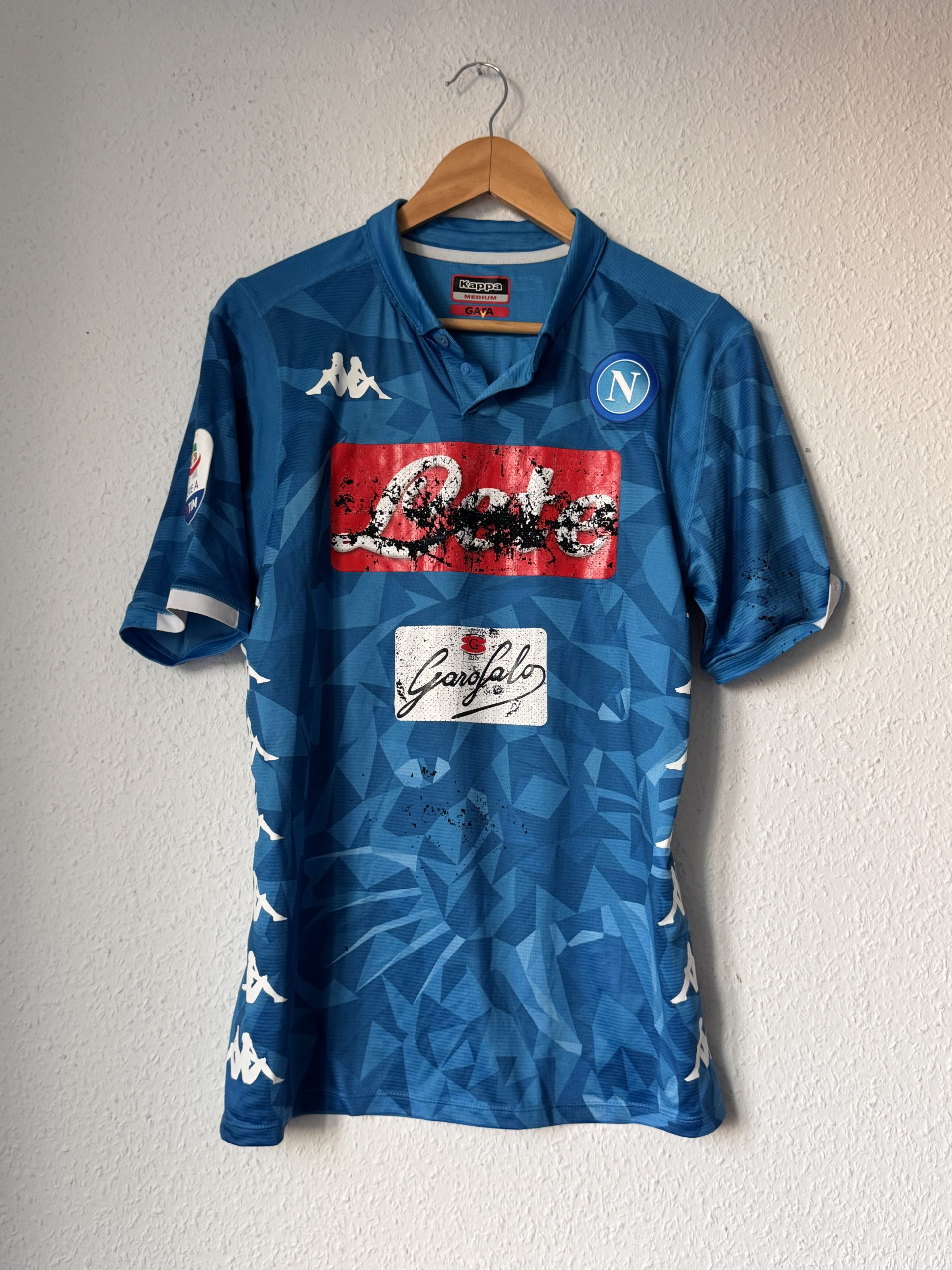 Kappa Blue Napoli Football Jersey M Logo Print 3026